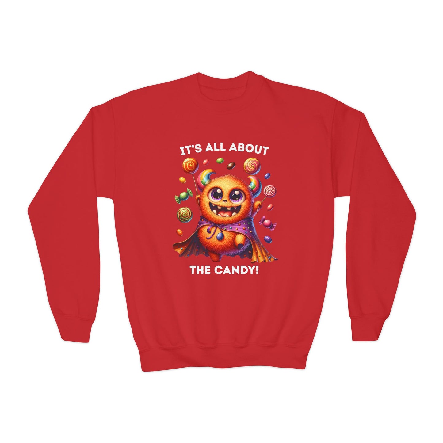 Sweatshirt - Halloween / Monster - It's all about the Candy! (01a)