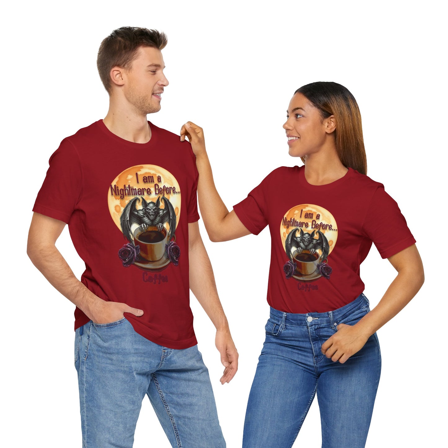 T-shirt - Halloween - Nightmare Before Coffee (1a) - Front Only