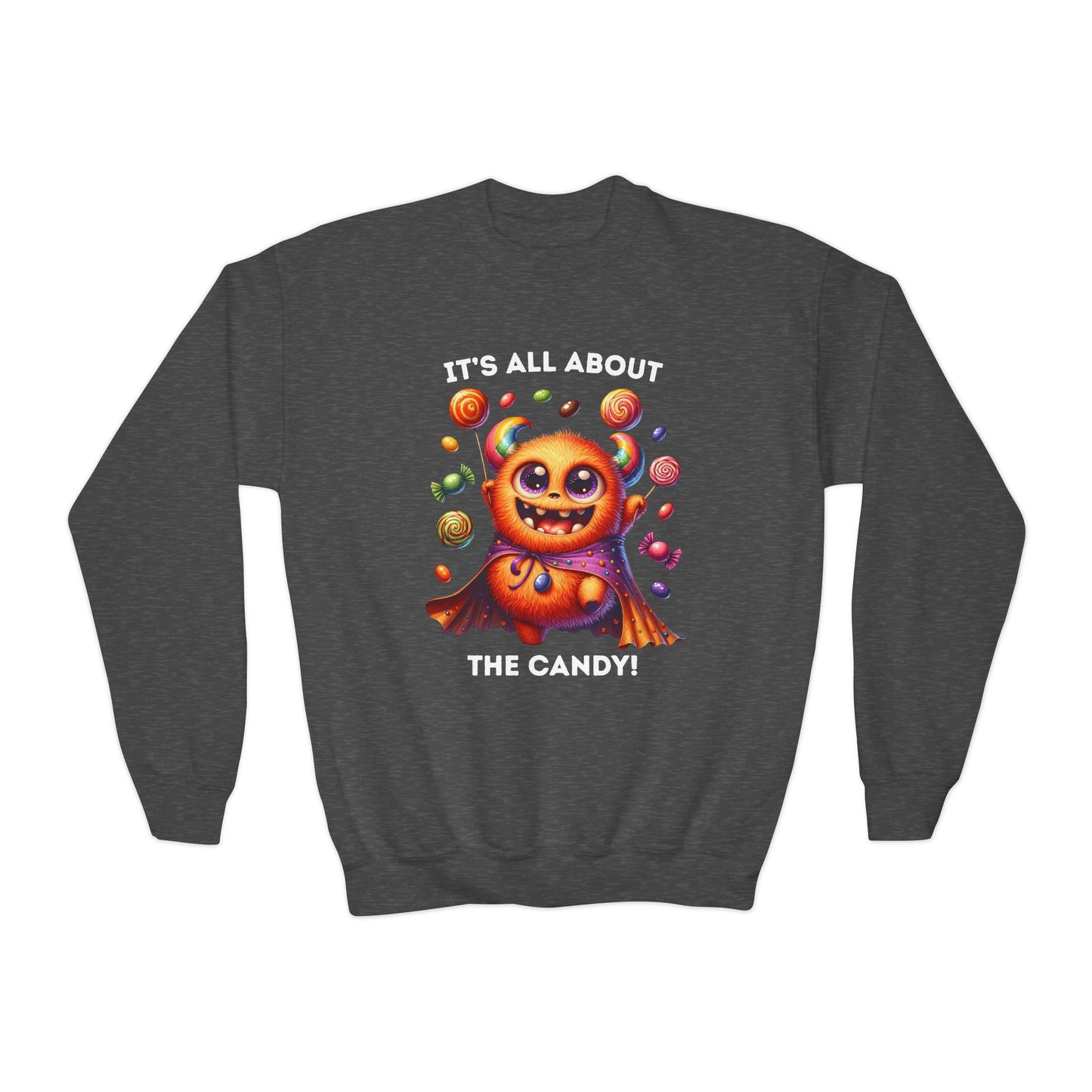 Sweatshirt - Halloween / Monster - It's all about the Candy! (01a)