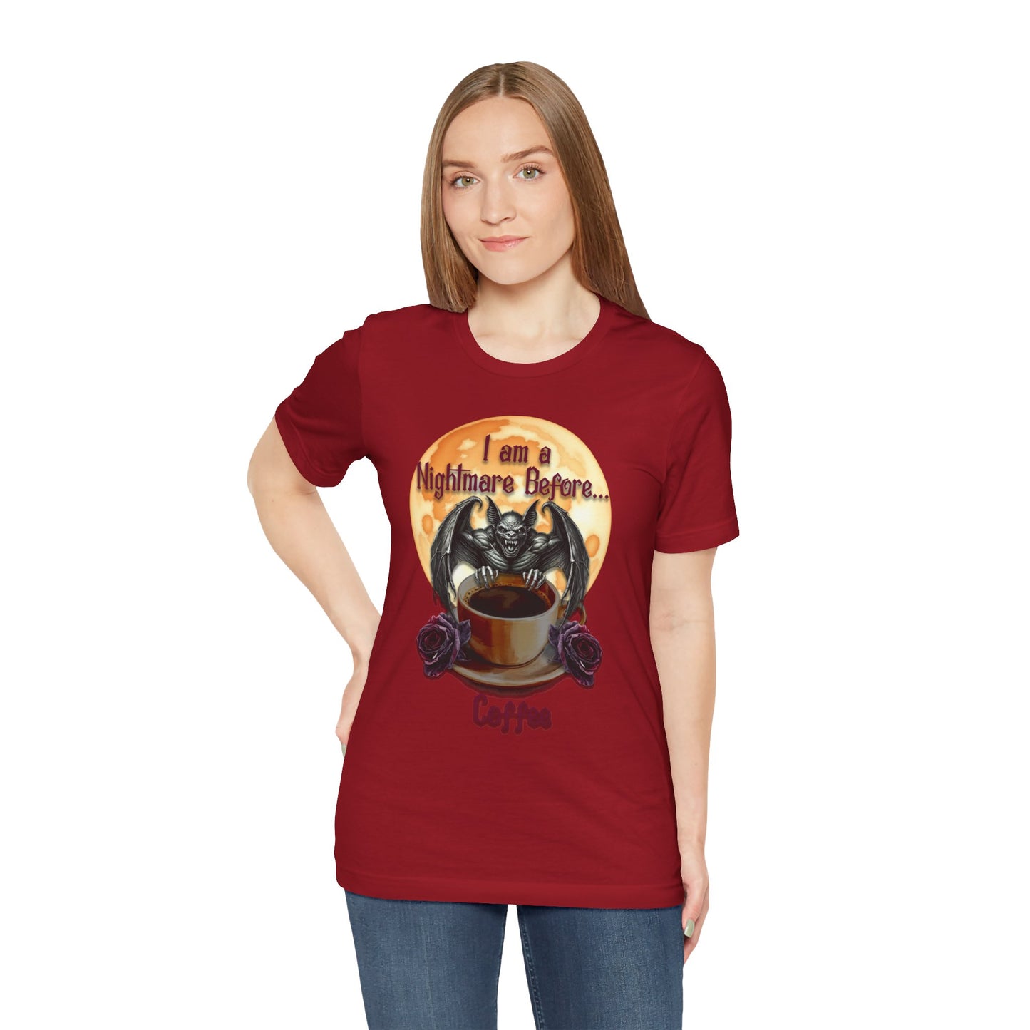 T-shirt - Halloween - Nightmare Before Coffee (1a) - Front Only