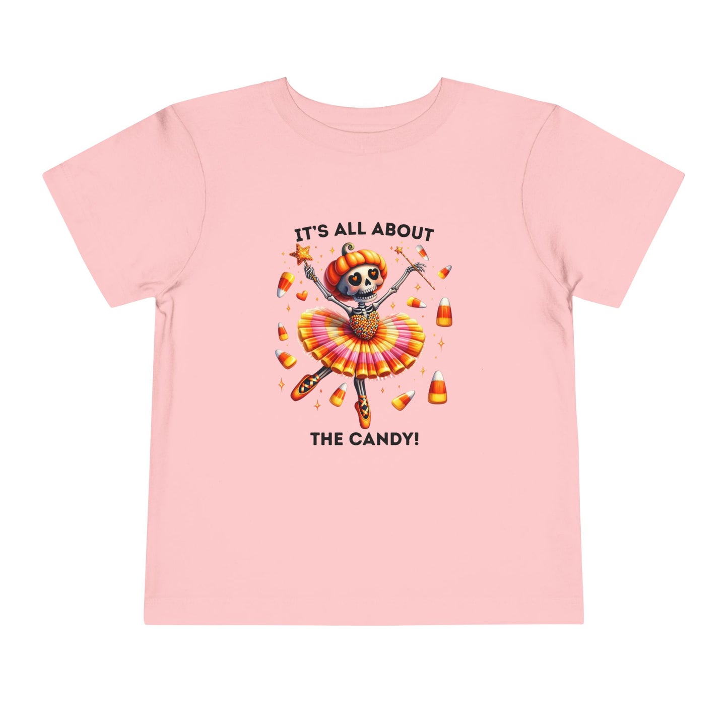 Toddler Tee - Halloween / Ballet Skeleton - It's all about the Candy! (01a)