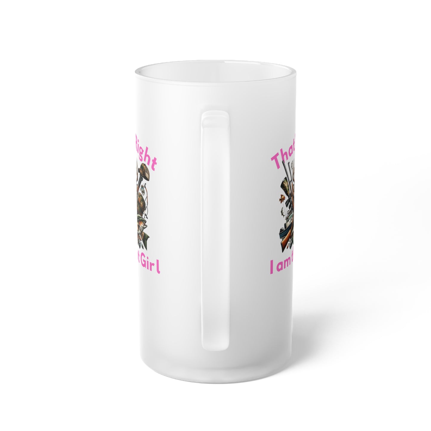 Frosted Glass Beer Mug - Hunter - I am that Girl (1)