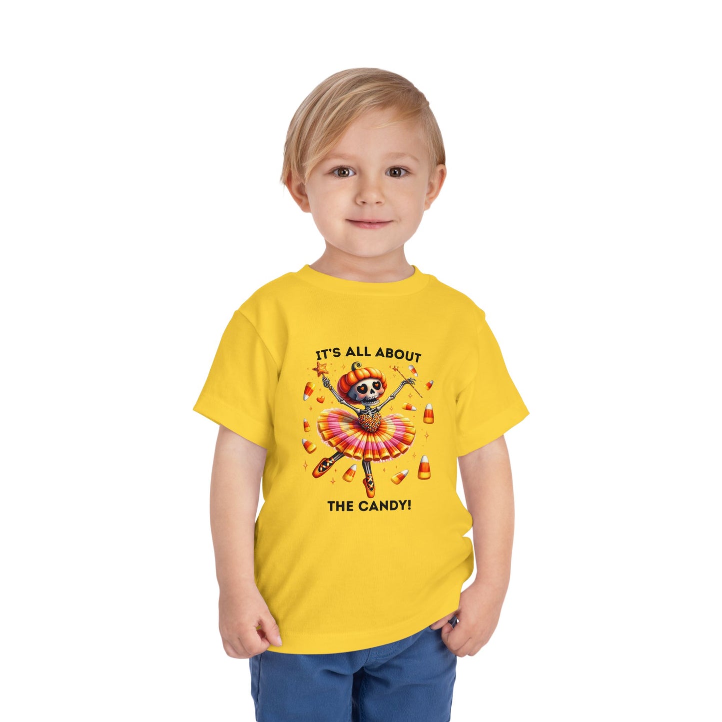 Toddler Tee - Halloween / Ballet Skeleton - It's all about the Candy! (01a)