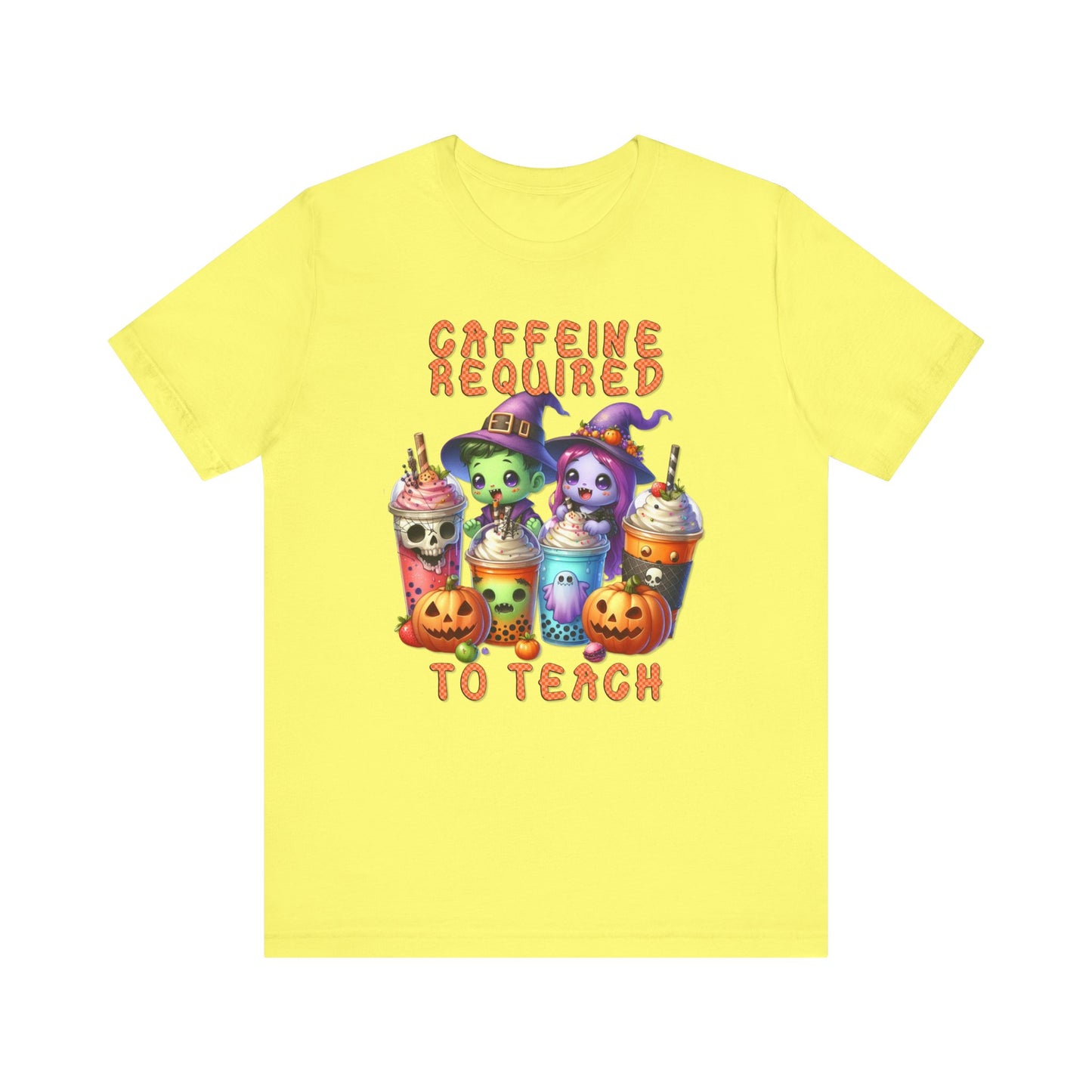 T-Shirt - Teacher / Halloween - Caffeine required to teach (01a)