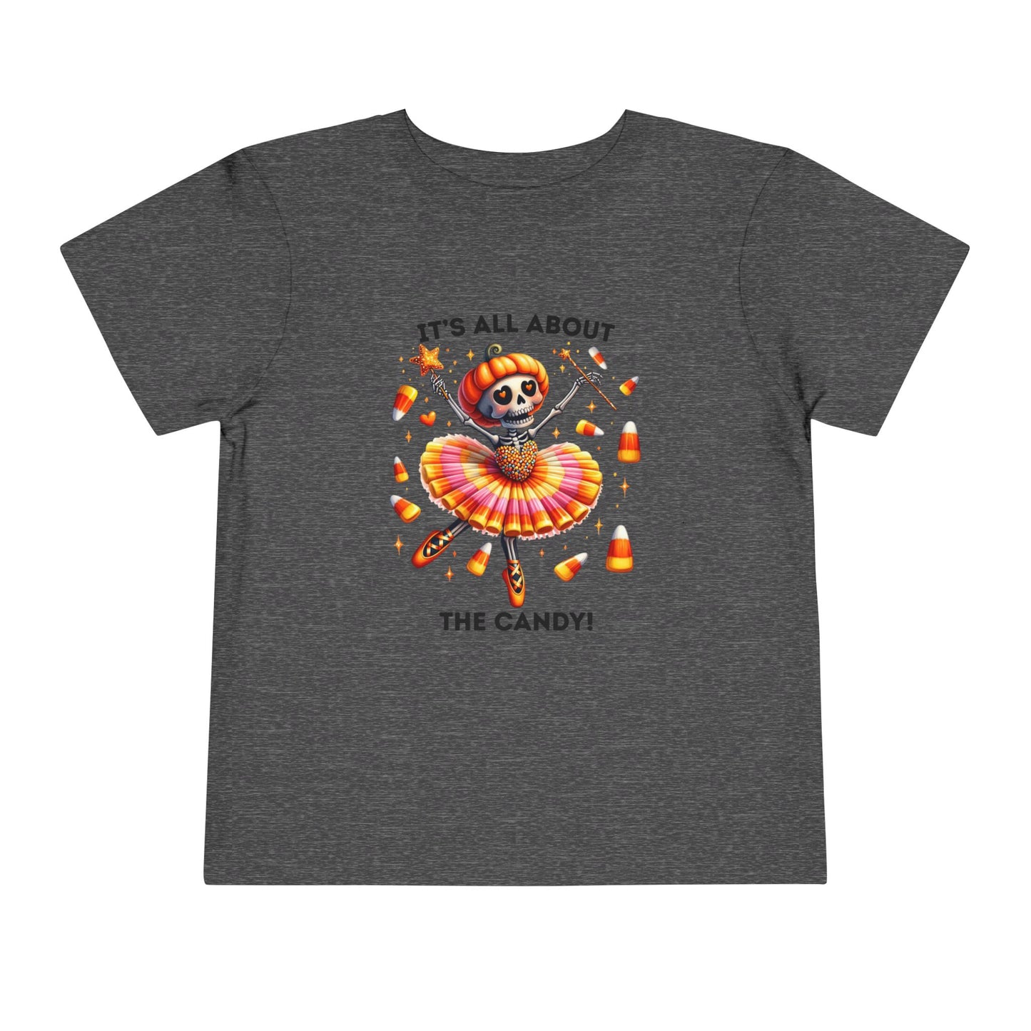 Toddler Tee - Halloween / Ballet Skeleton - It's all about the Candy! (01a)
