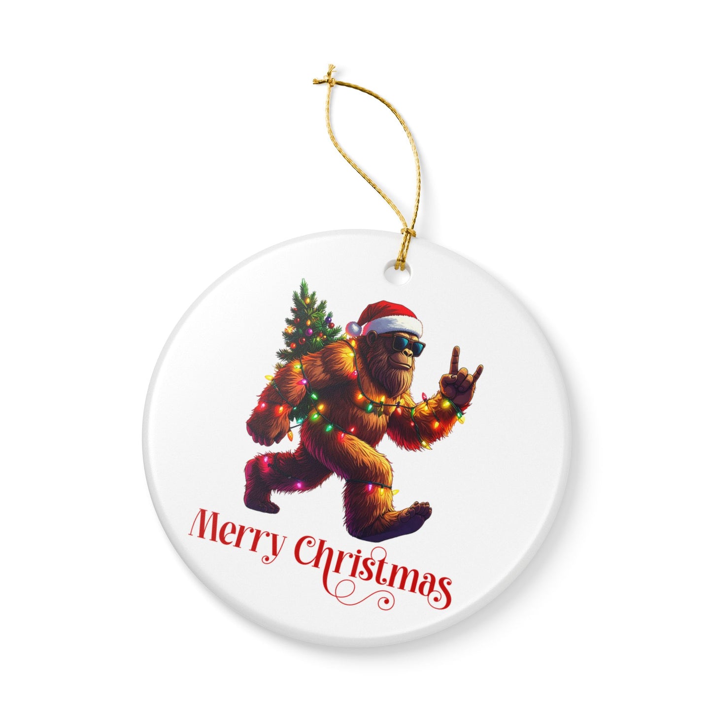 Ceramic Ornament – Christmas - Sasquatch 01