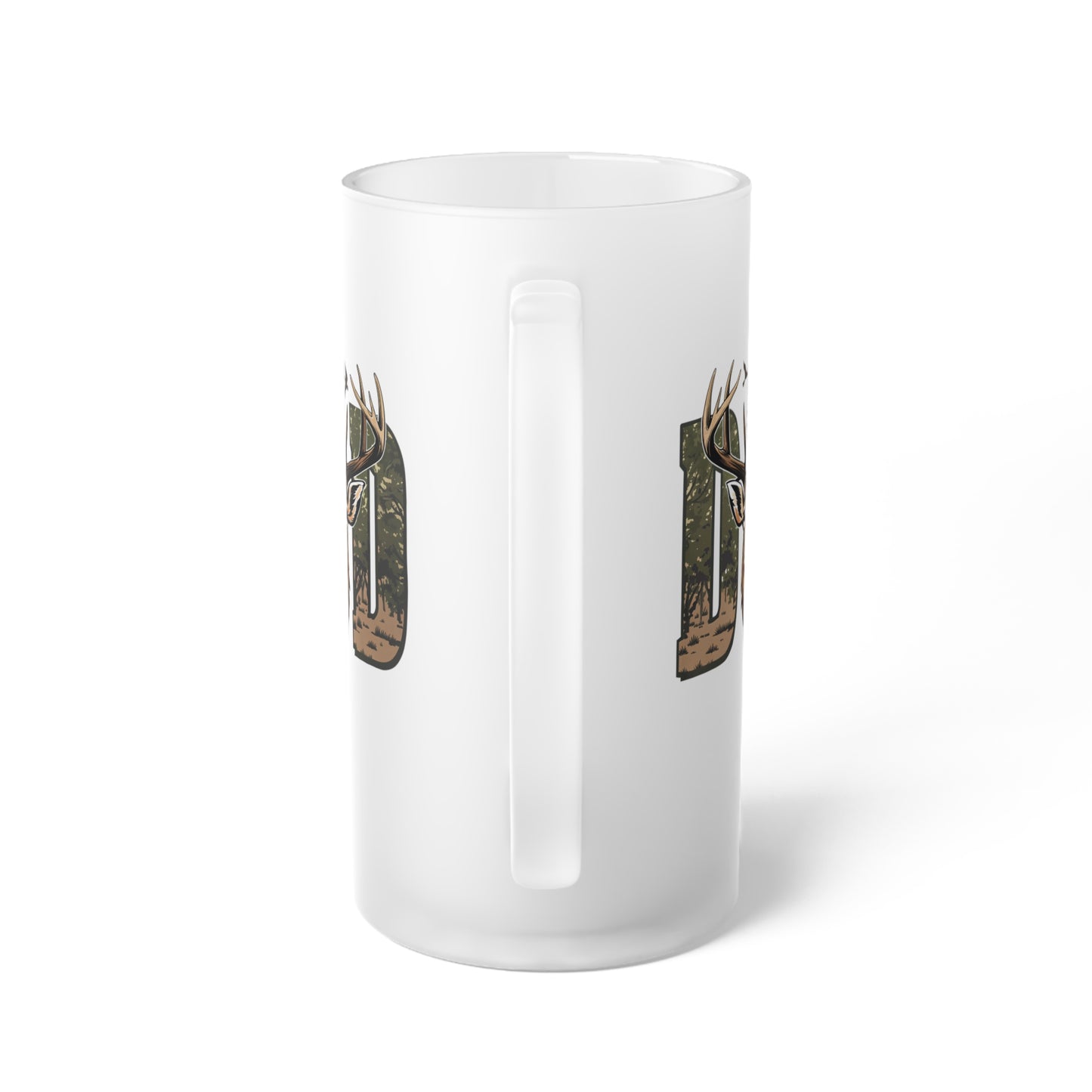 Frosted Glass Beer Mug - Dad - Hunting Dad (1)