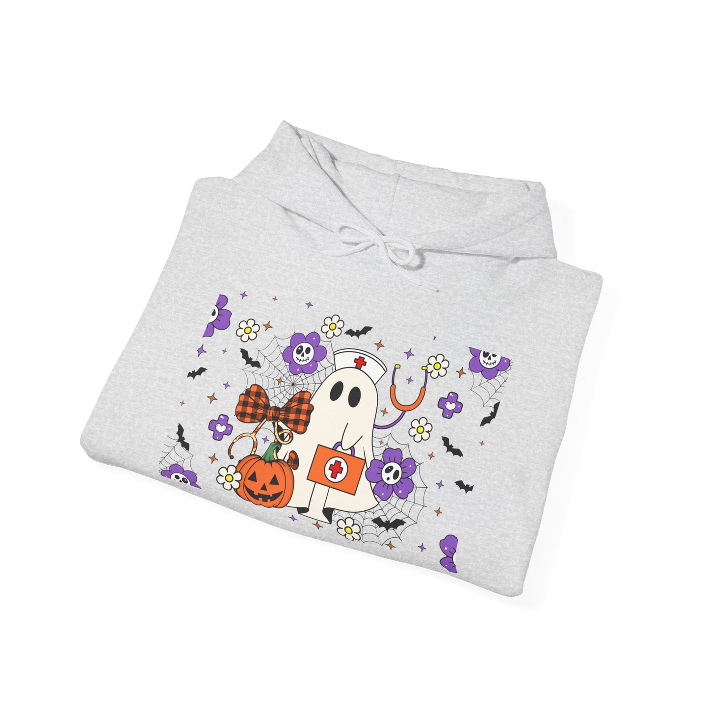 Heavy Blend Hoodie - Medical / Halloween Ghost with Medical Stuff (01a)