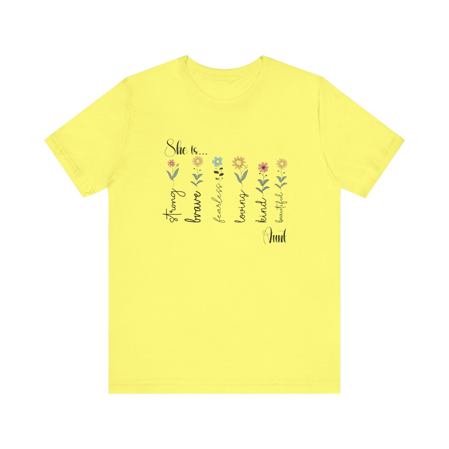 T-Shirt - Family / Aunt - Strong, Brave, Beautiful Floral Design (1)