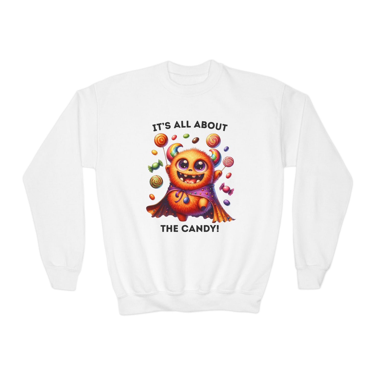 Sweatshirt - Halloween / Monster - It's all about the Candy! (01a)