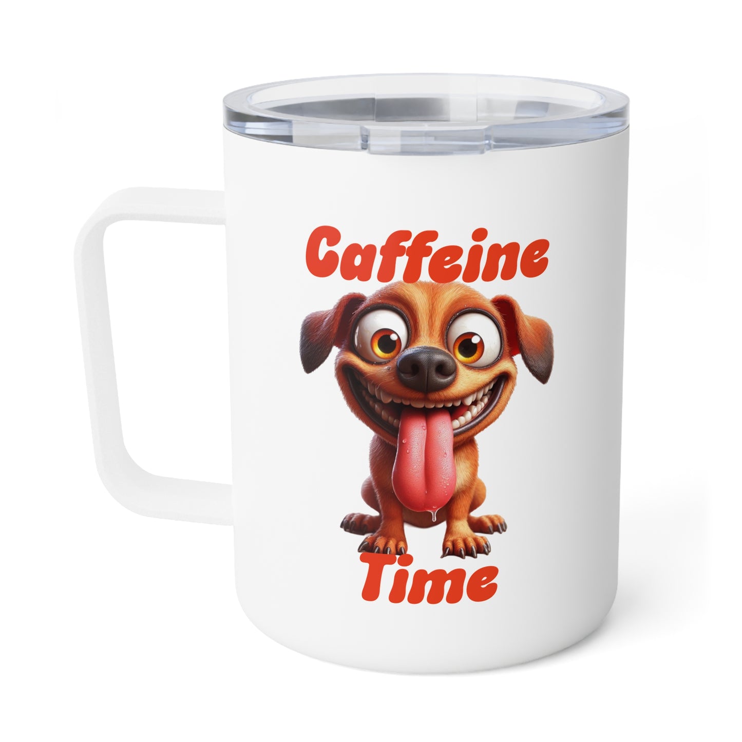 Insulated Coffee Mug - Caffeine Time with dog (2)
