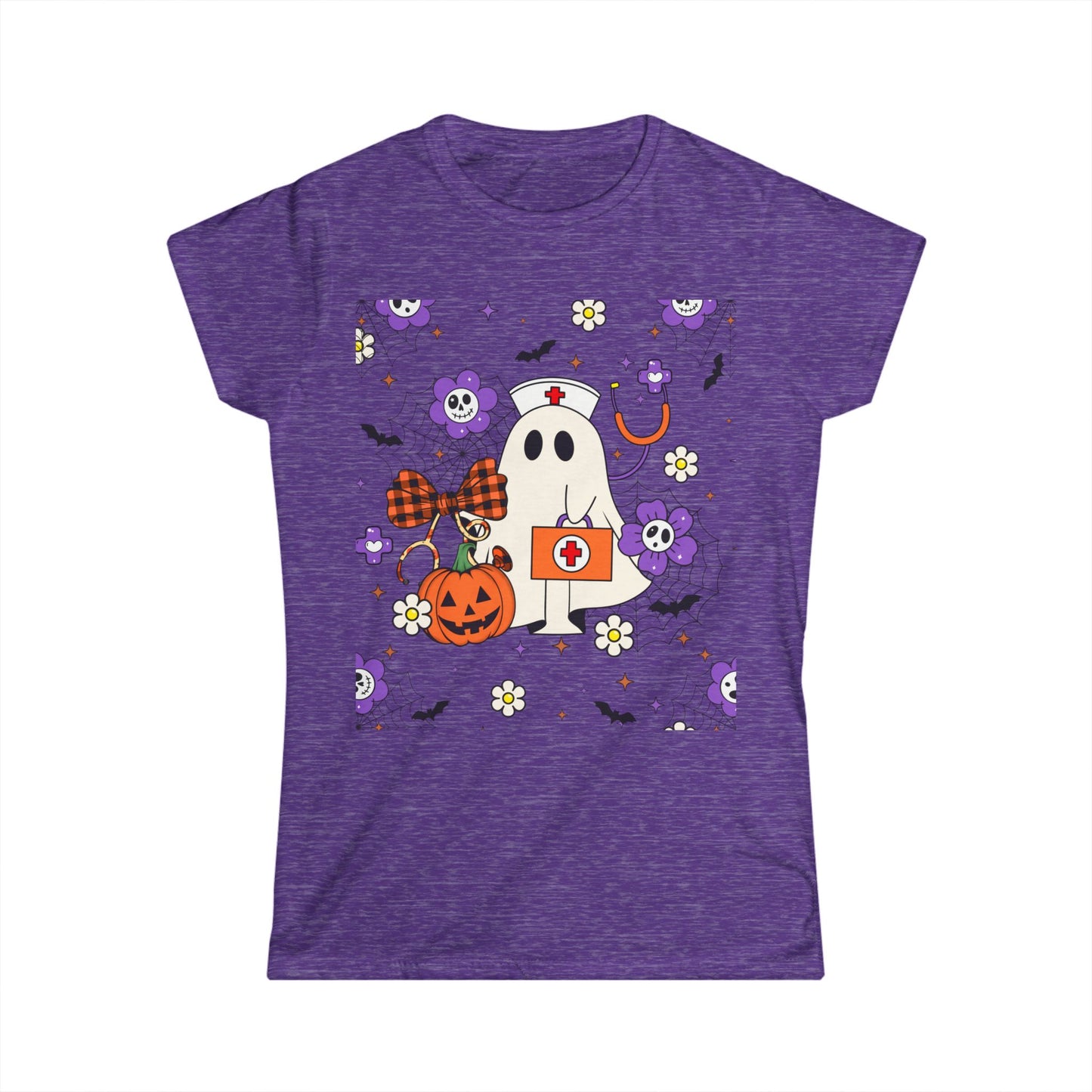 Female T-Shirt -Medical / Halloween Ghost with Medical Stuff (01a)