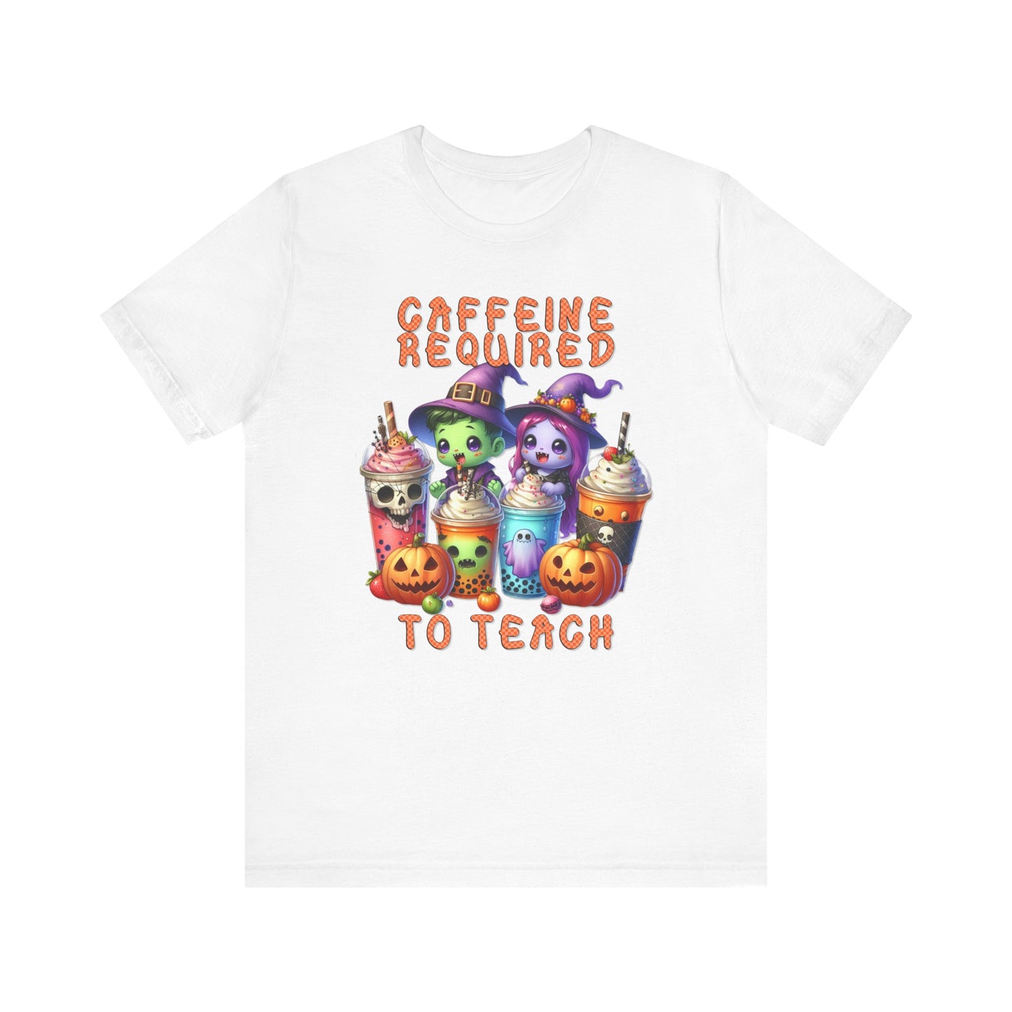 T-Shirt - Teacher / Halloween - Caffeine required to teach (01a)