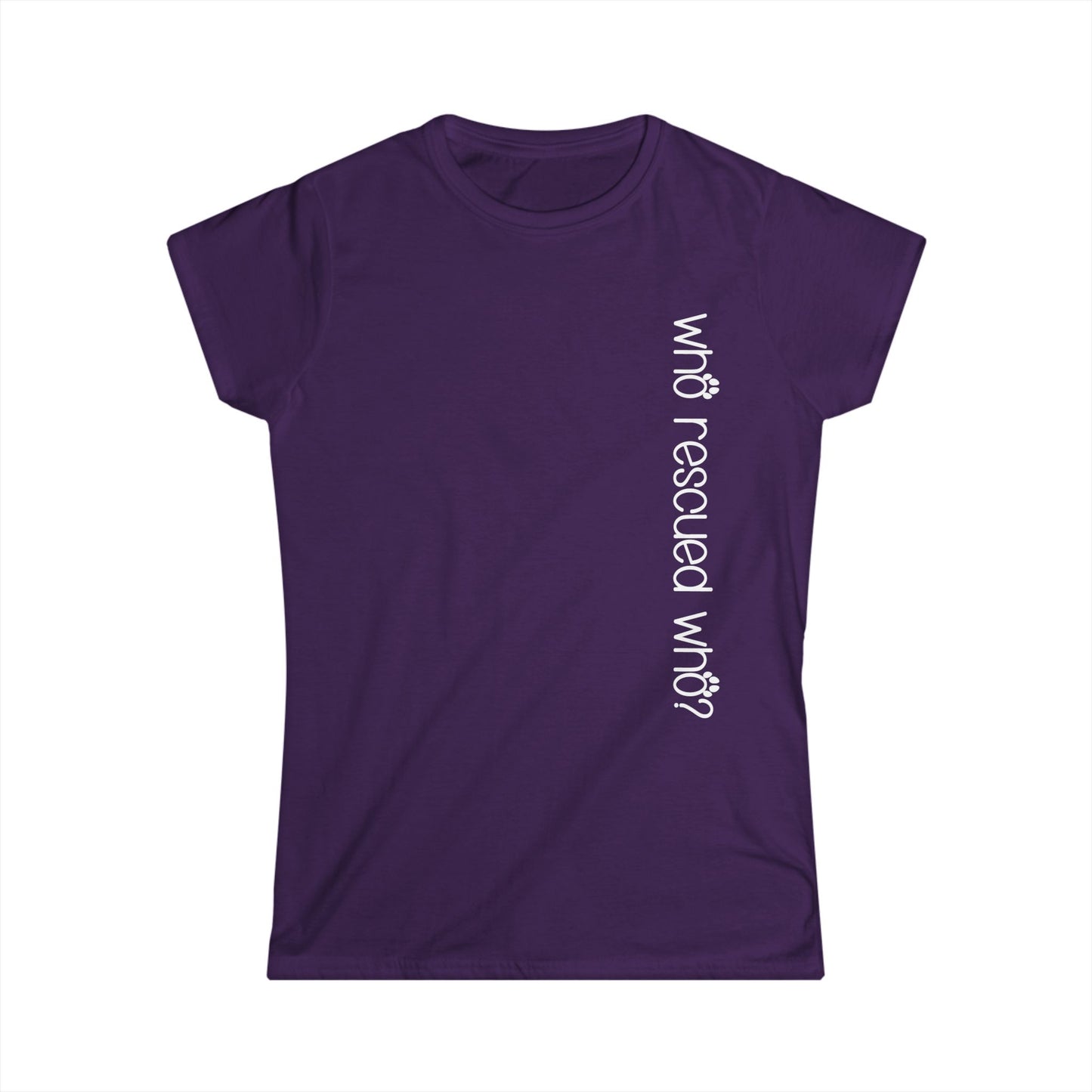 Female T-Shirt - Animal Lover - Who Rescued Who? (1a)