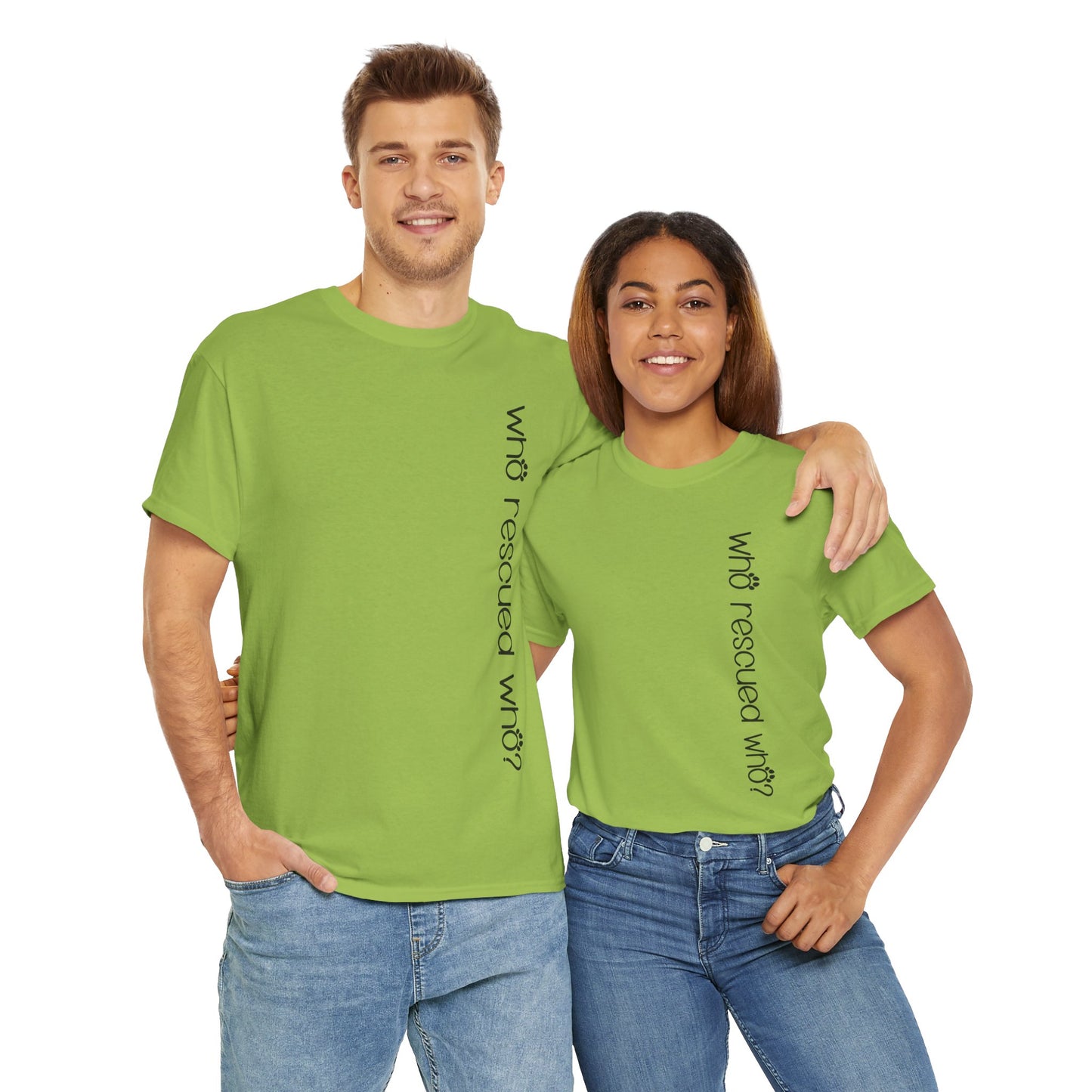 T-Shirt - Animal Lover - 'Who Rescued Who?'