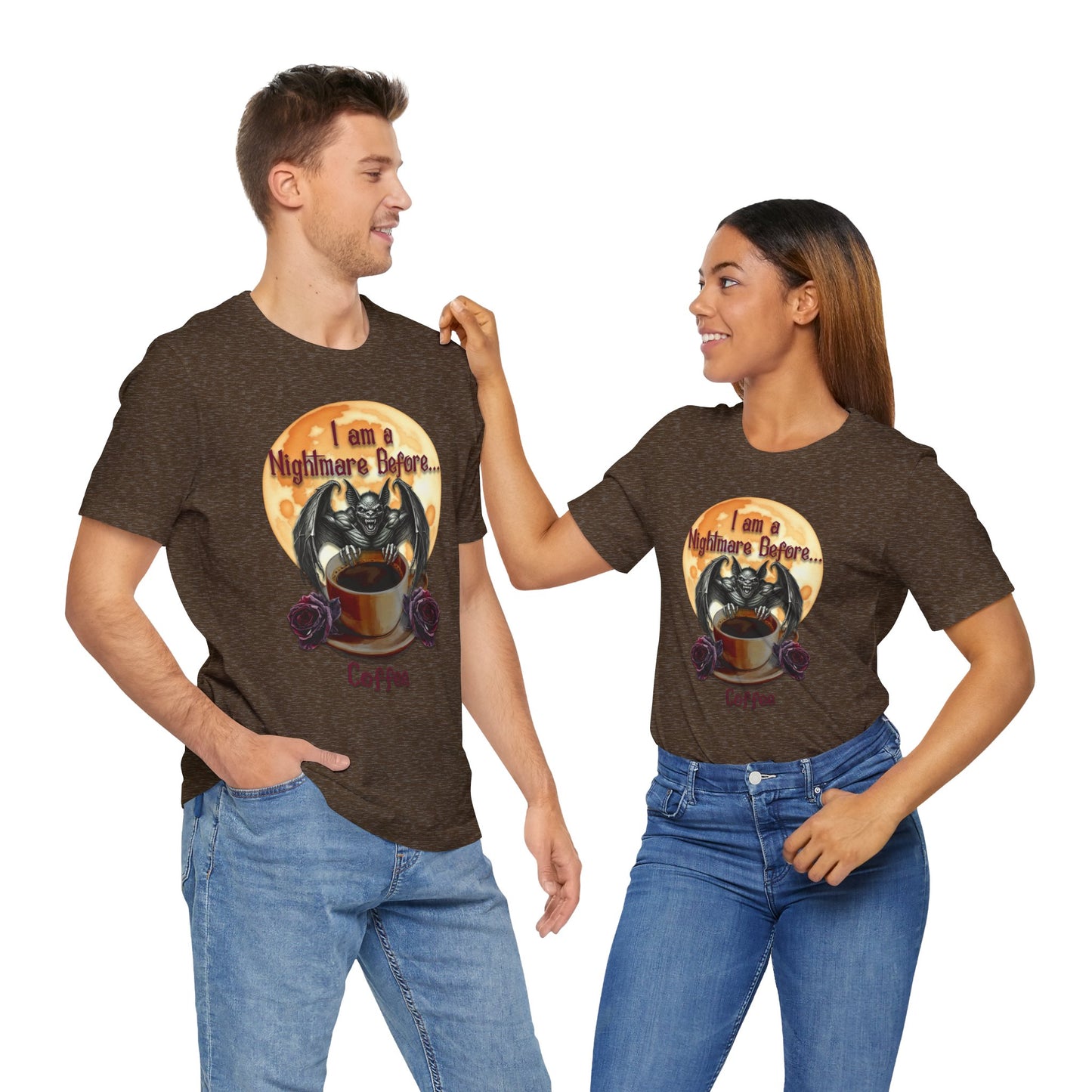 T-shirt - Halloween - Nightmare Before Coffee (1a) - Front Only