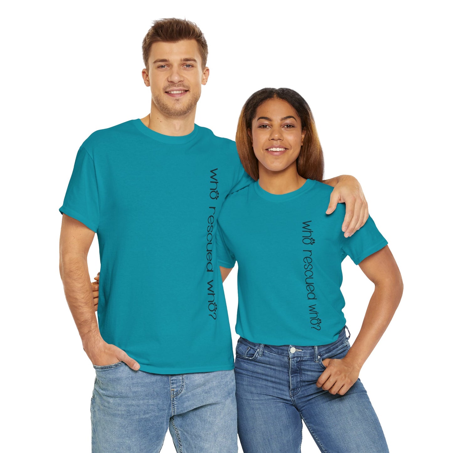 T-Shirt - Animal Lover - 'Who Rescued Who?'
