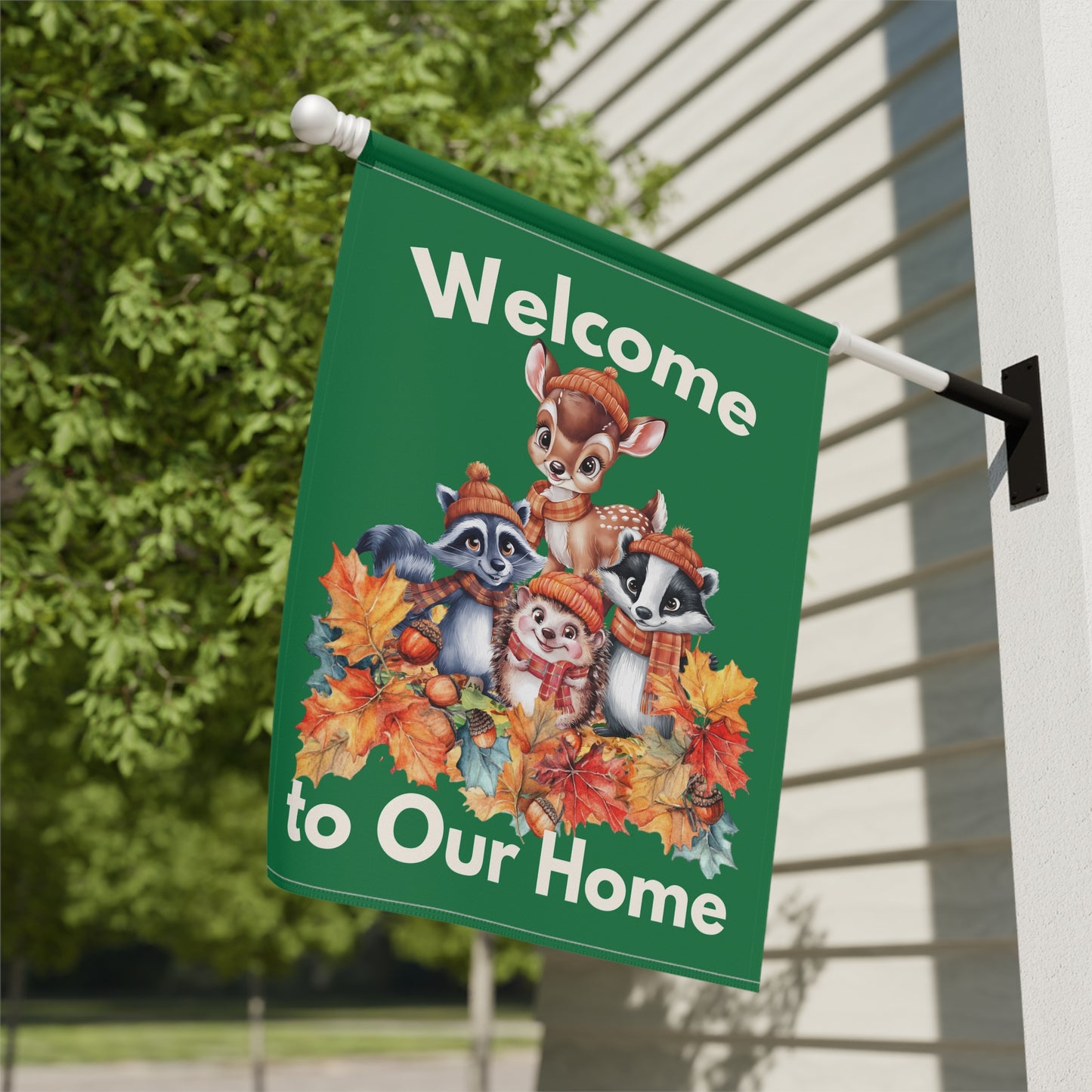 Garden Flag - Autumn - Welcome Autumn Animals (01a)