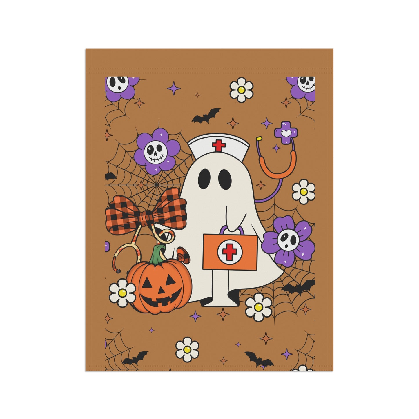 Garden Flag - Medical / Halloween Ghost with Medical Stuff (01a)
