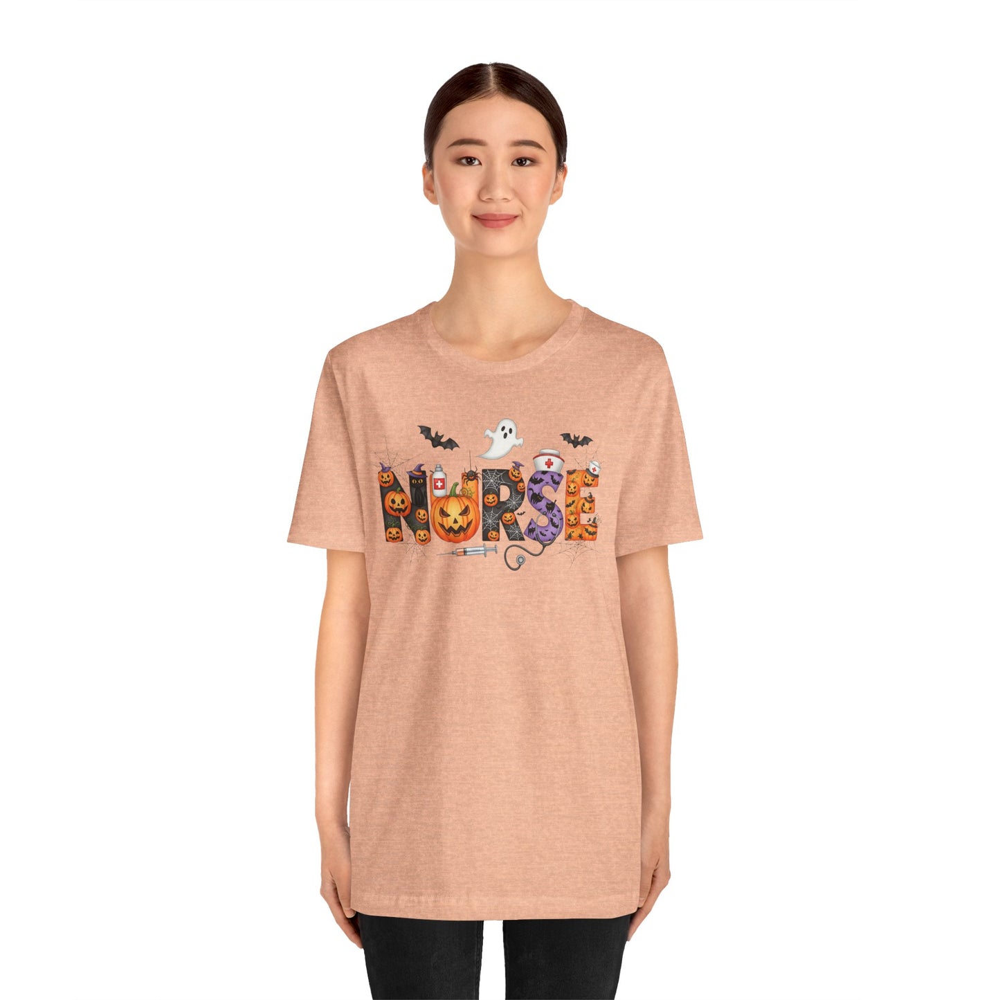 T-Shirt - Nurse / Halloween - Nurse w Halloween Decor (01a)