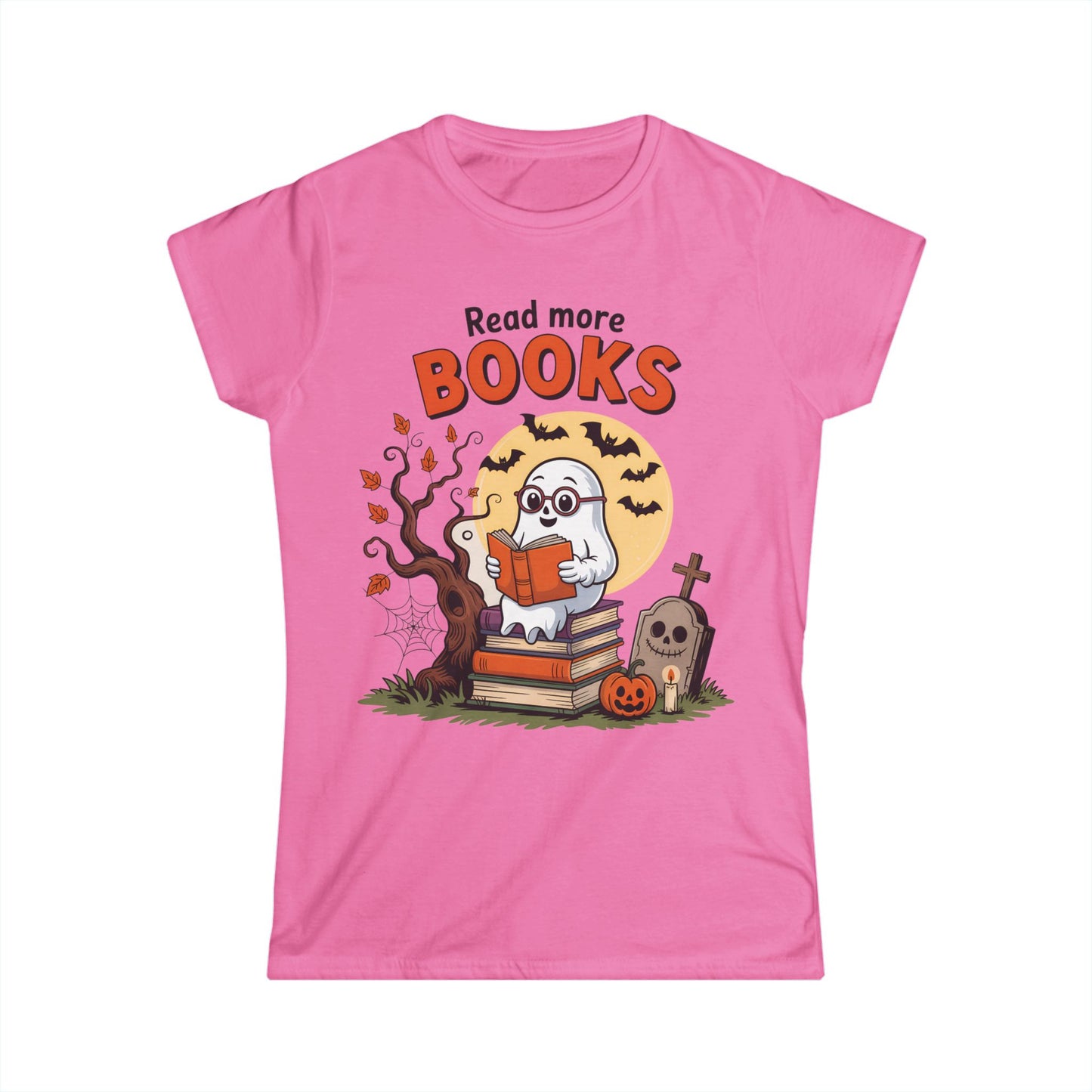 Female T-Shirt - Teacher / Halloween - Read More Books (01a)