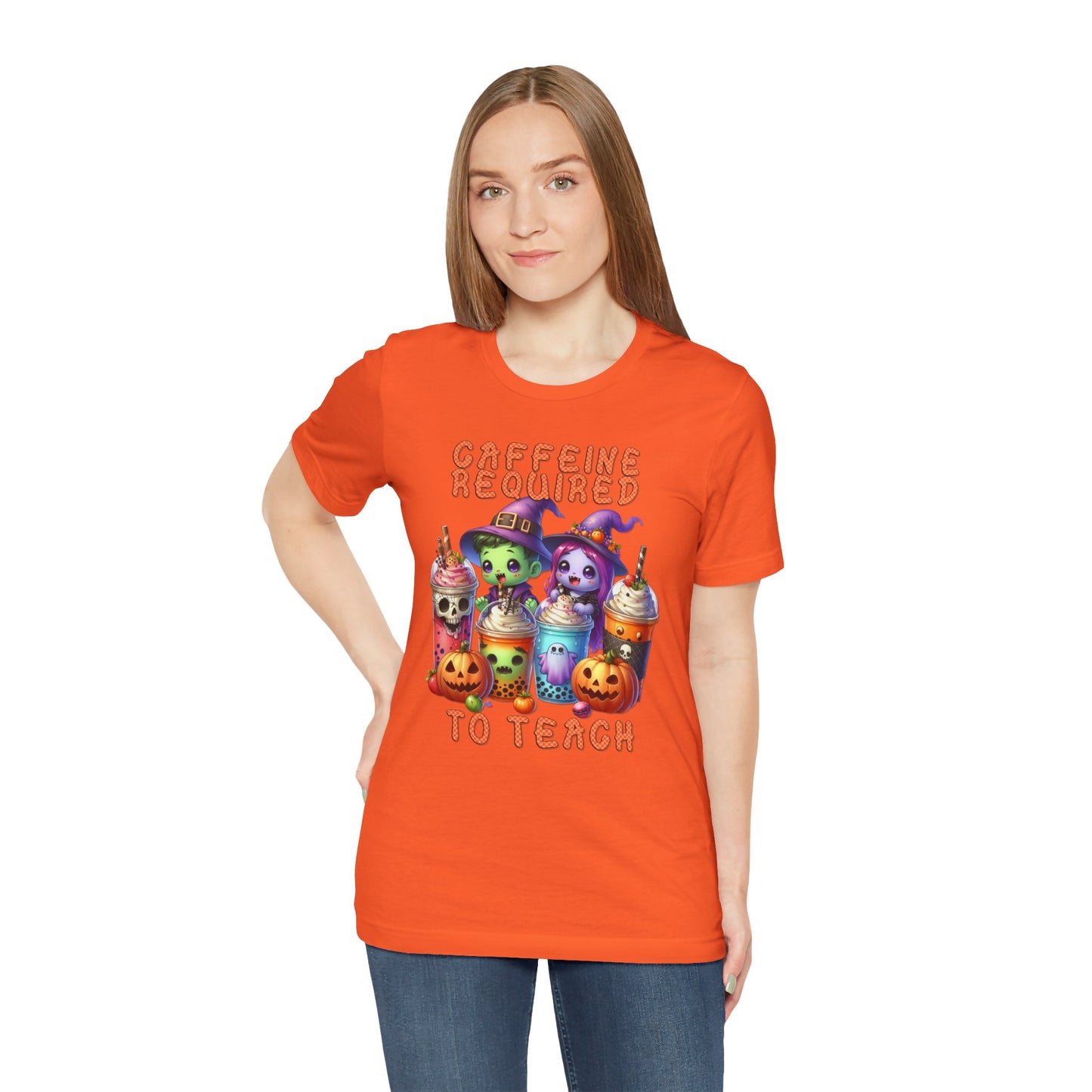 T-Shirt - Teacher / Halloween - Caffeine required to teach (01a)