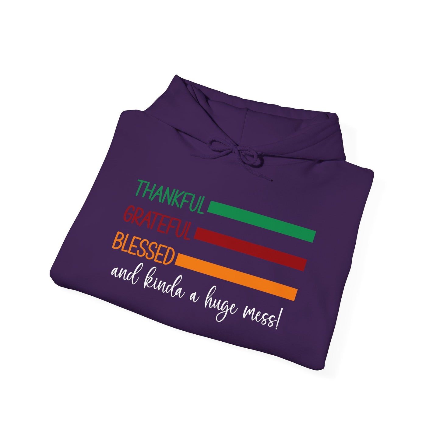 Heavy Blend Hoodie - Christian - Thankful, Grateful, Blessed & a Mess (1a)