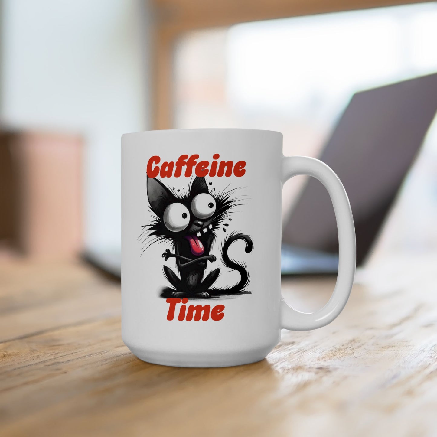 Ceramic Mug - Caffeine Time with cat (2)
