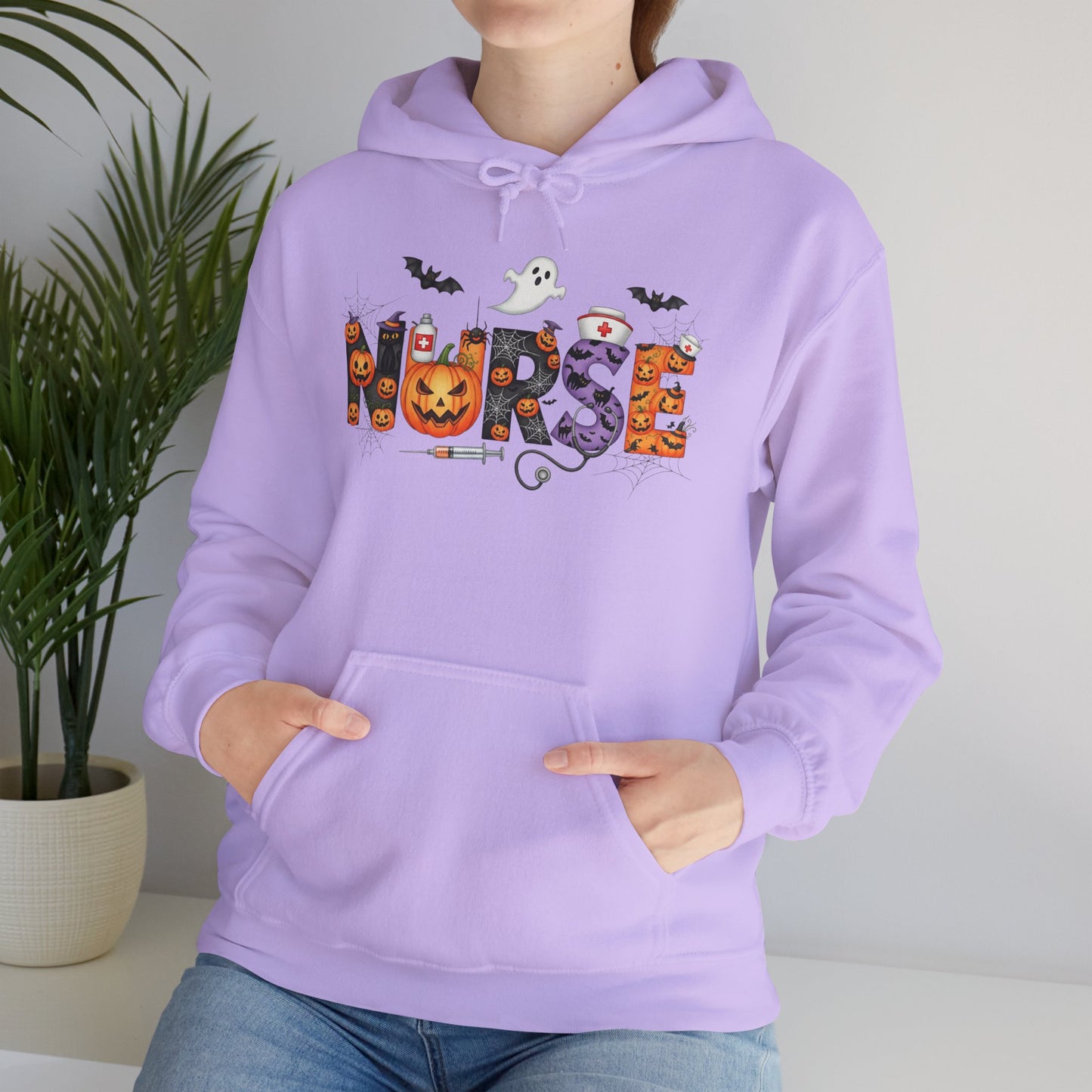 Heavy Blend Hoodie - Nurse / Halloween - Nurse w Halloween Decor (01a)