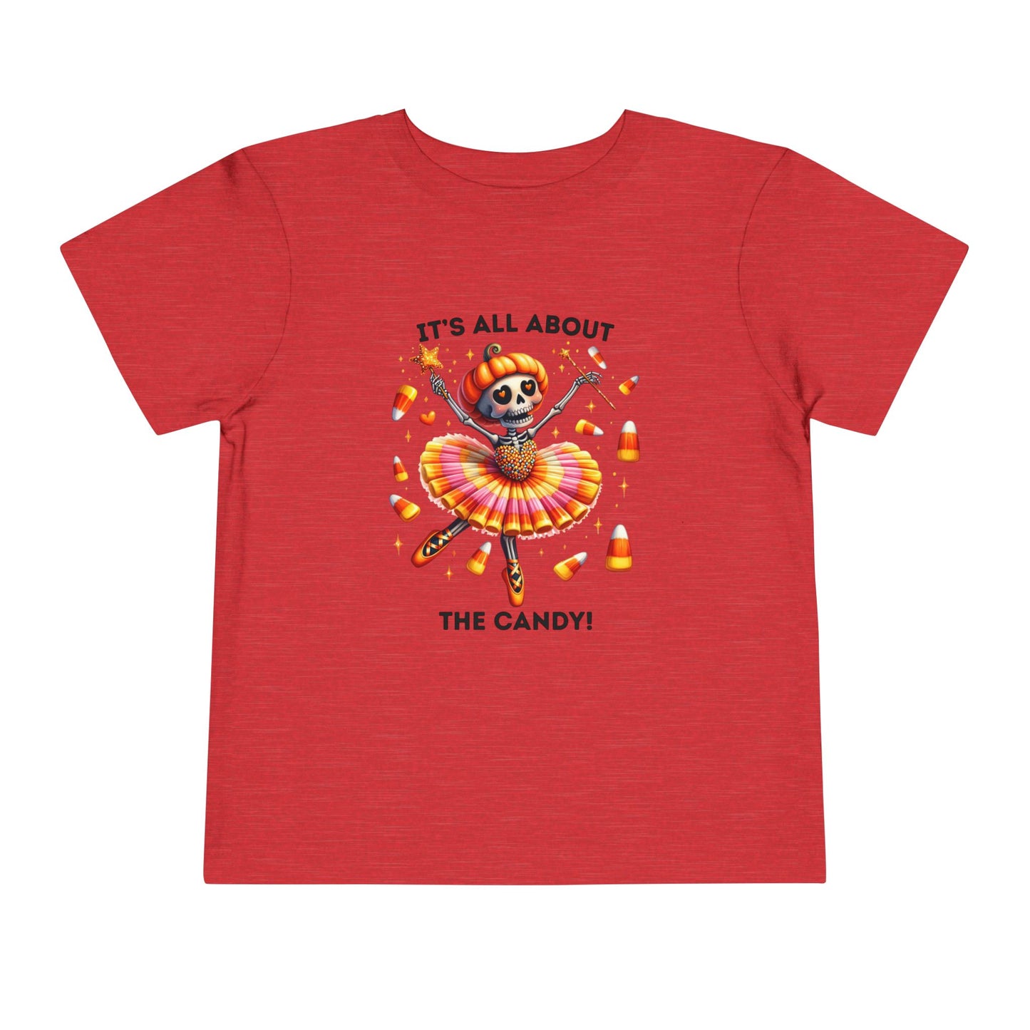 Toddler Tee - Halloween / Ballet Skeleton - It's all about the Candy! (01a)