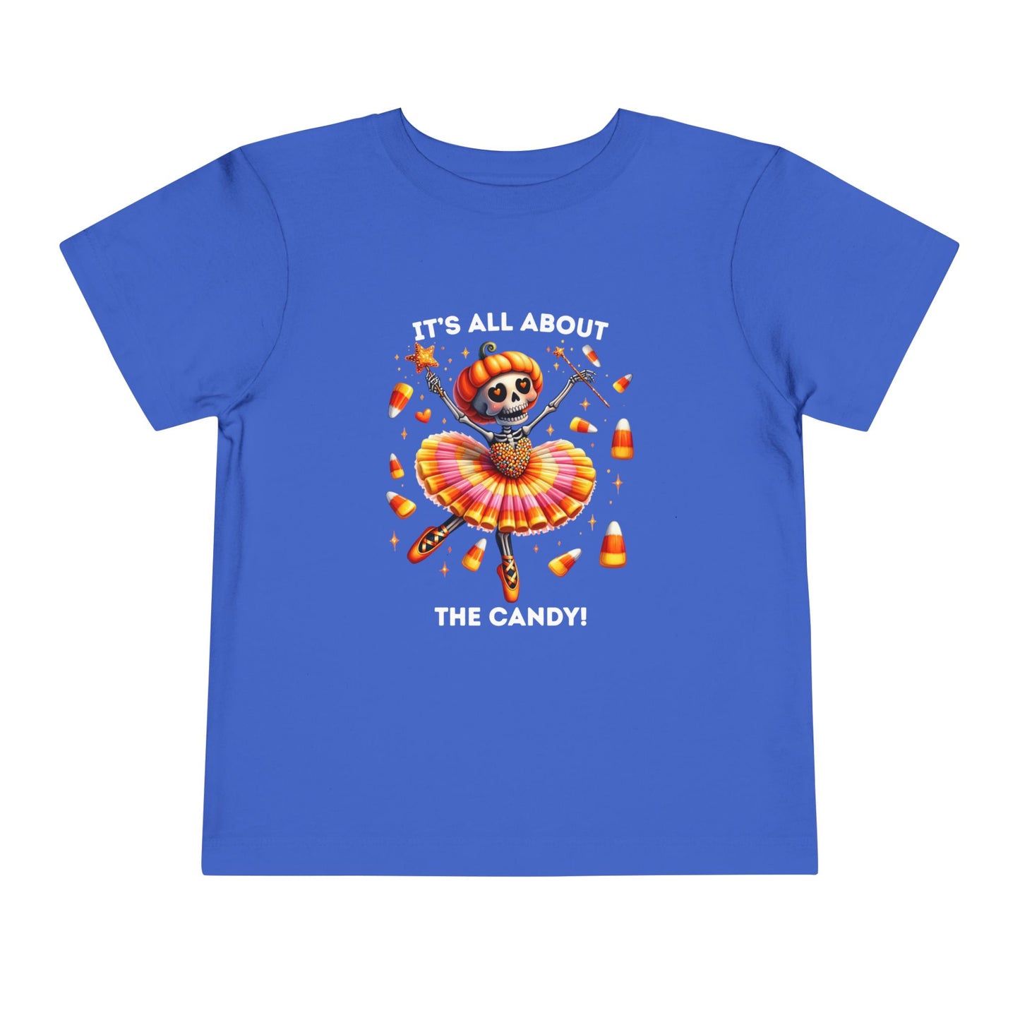 Toddler Tee - Halloween / Ballet Skeleton - It's all about the Candy! (01a)