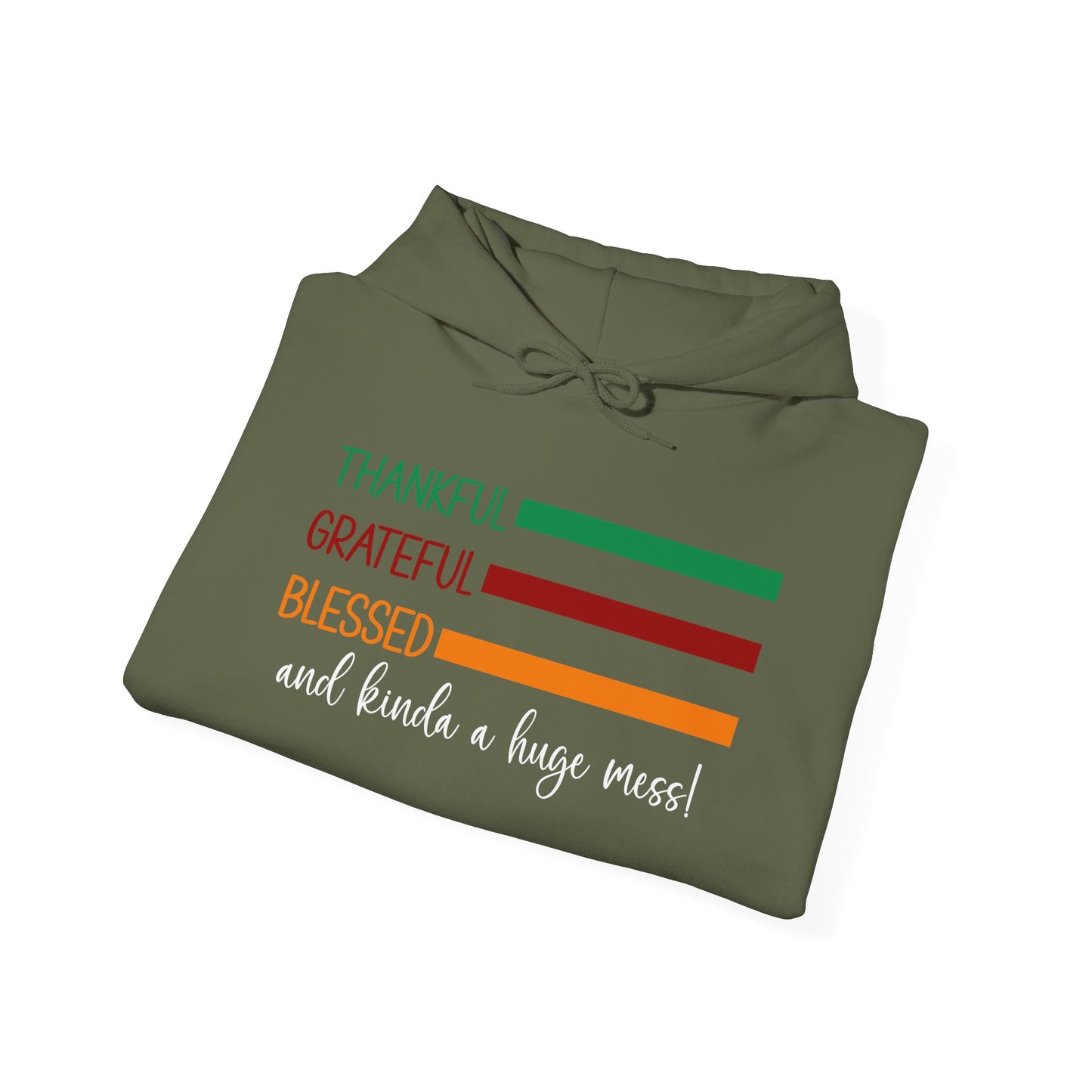 Heavy Blend Hoodie - Christian - Thankful, Grateful, Blessed & a Mess (1a)