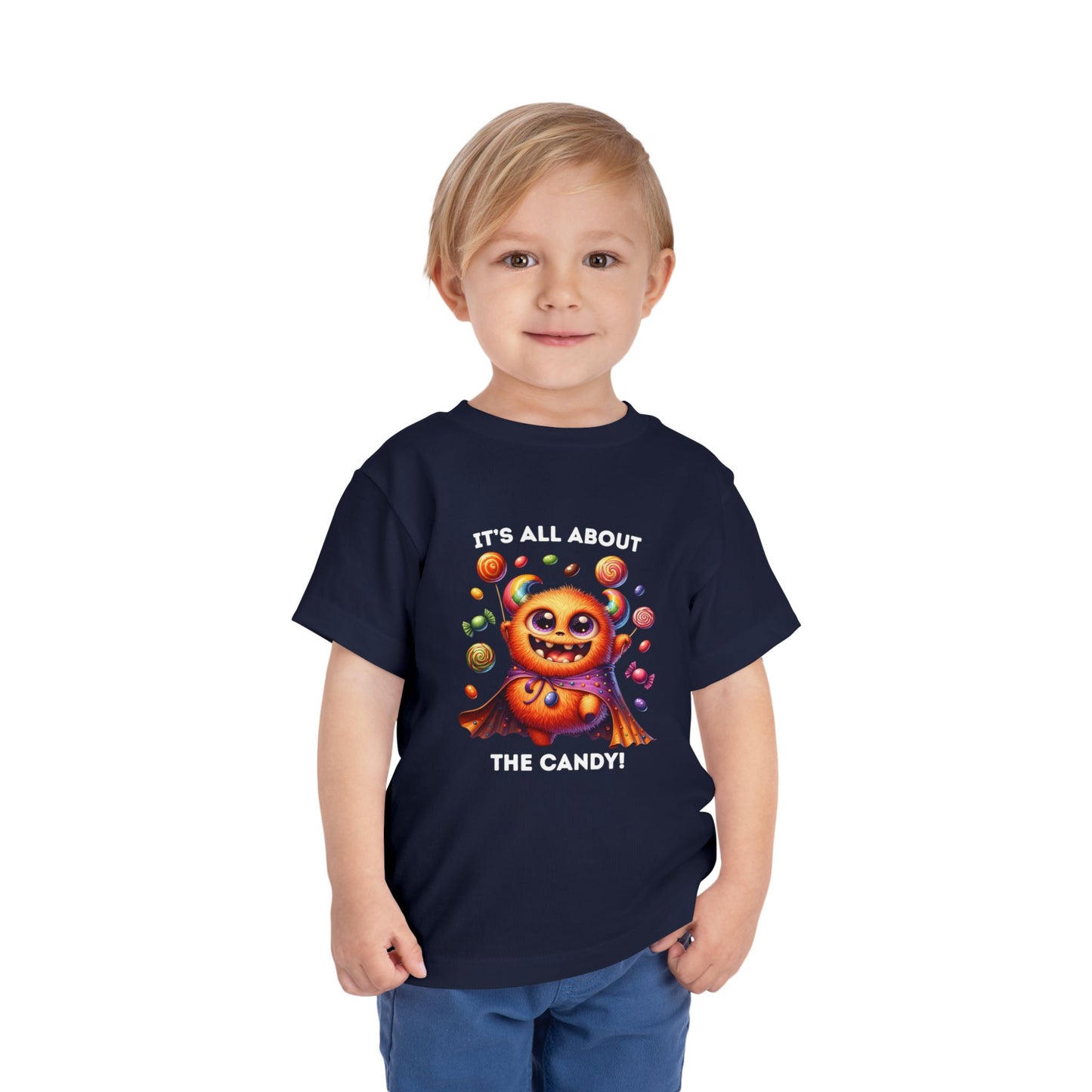 Toddler Tee - Halloween / Monster - It's all about the Candy! (01a)