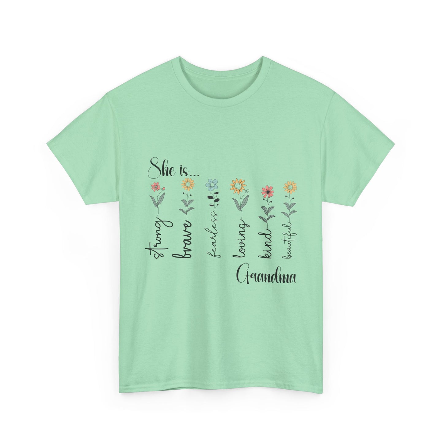 T-Shirt – Grandma - Strong, Brave, Beautiful Floral Design