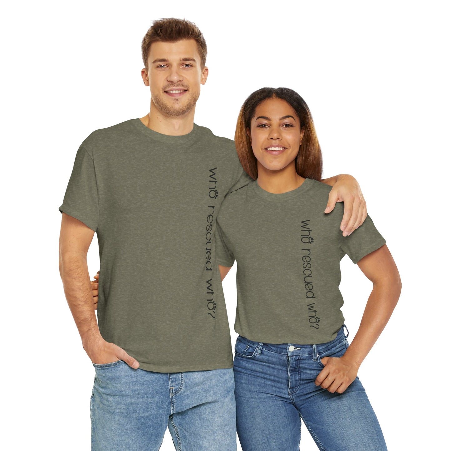 T-Shirt - Animal Lover - 'Who Rescued Who?'
