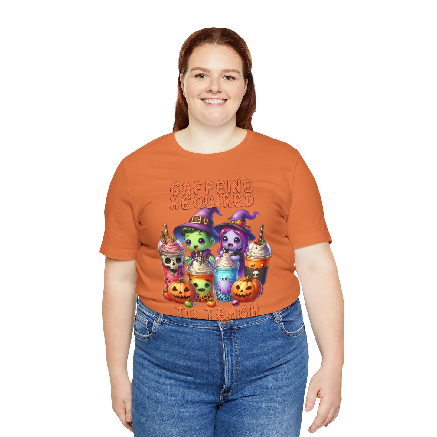 T-Shirt - Teacher / Halloween - Caffeine required to teach (01a)