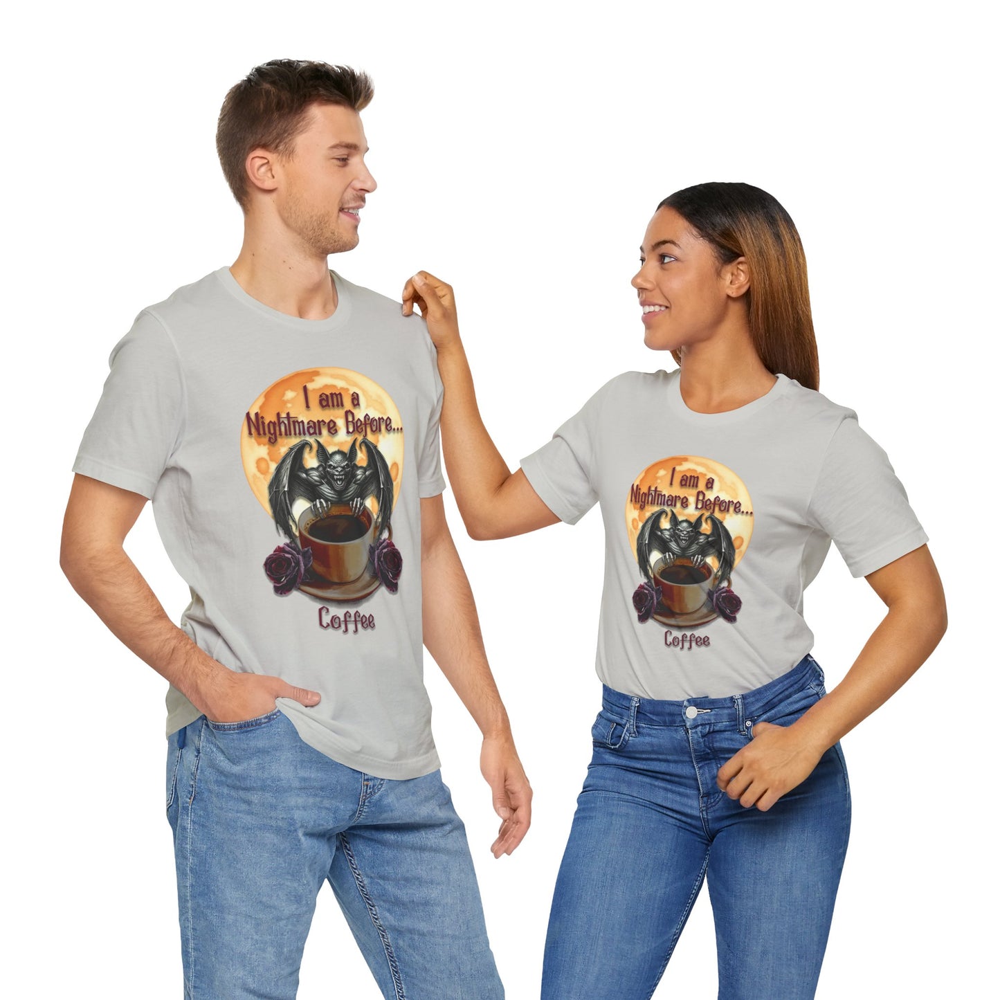T-shirt - Halloween - Nightmare Before Coffee (1a) - Front Only