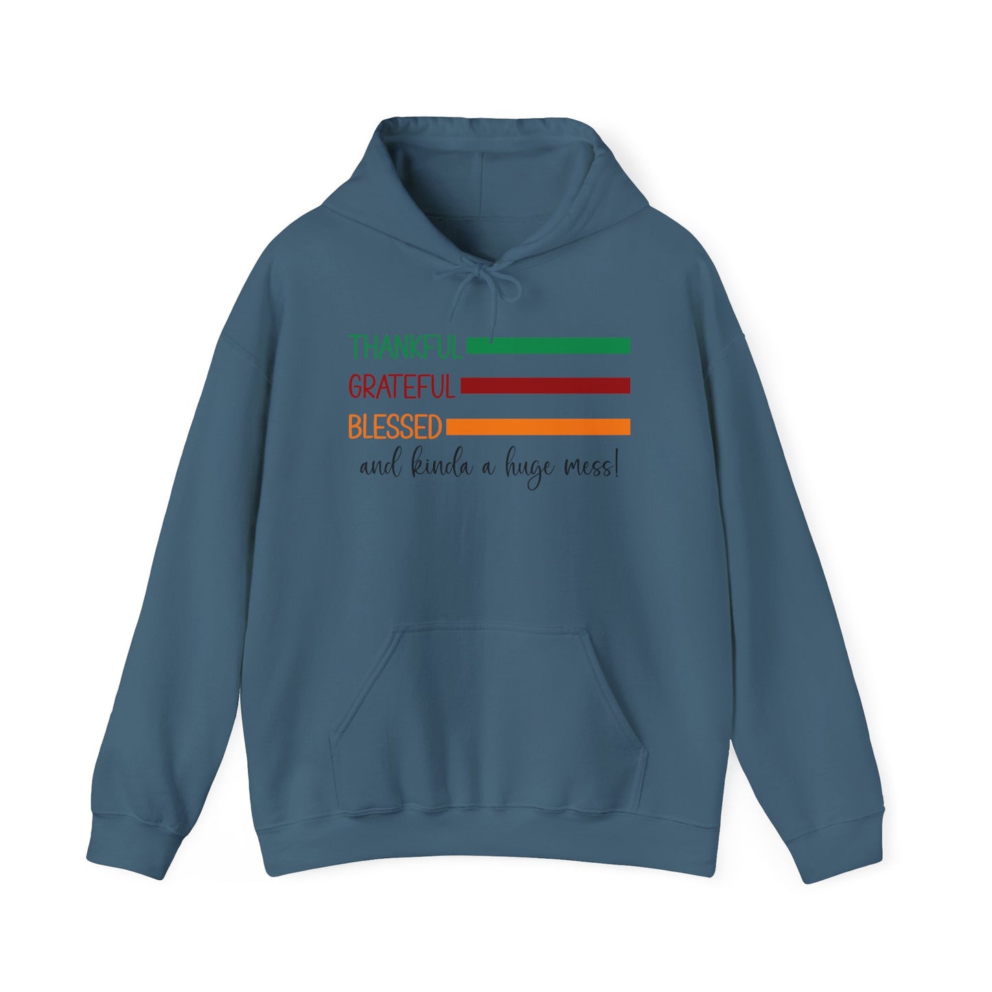 Heavy Blend Hoodie - Christian - Thankful, Grateful, Blessed & a Mess (1a)