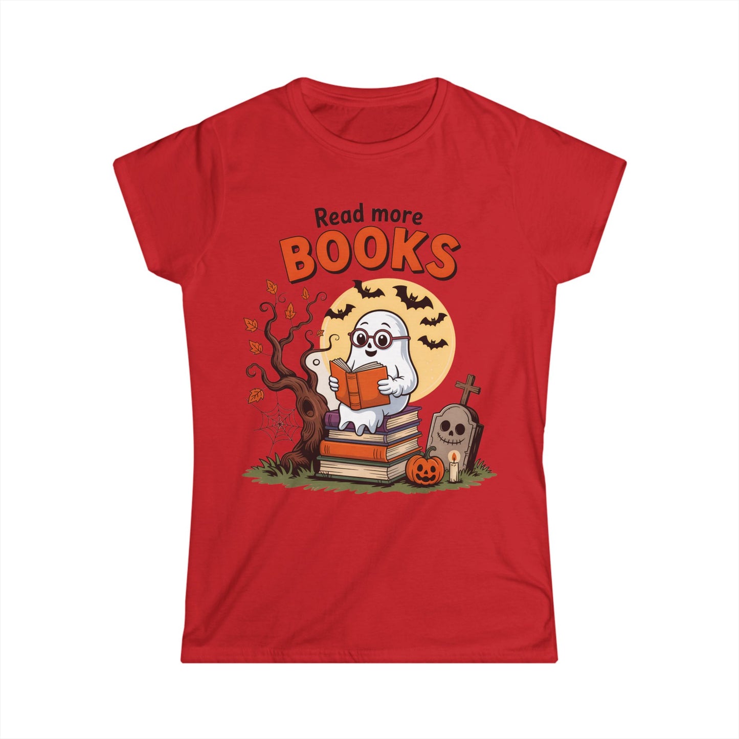 Female T-Shirt - Teacher / Halloween - Read More Books (01a)