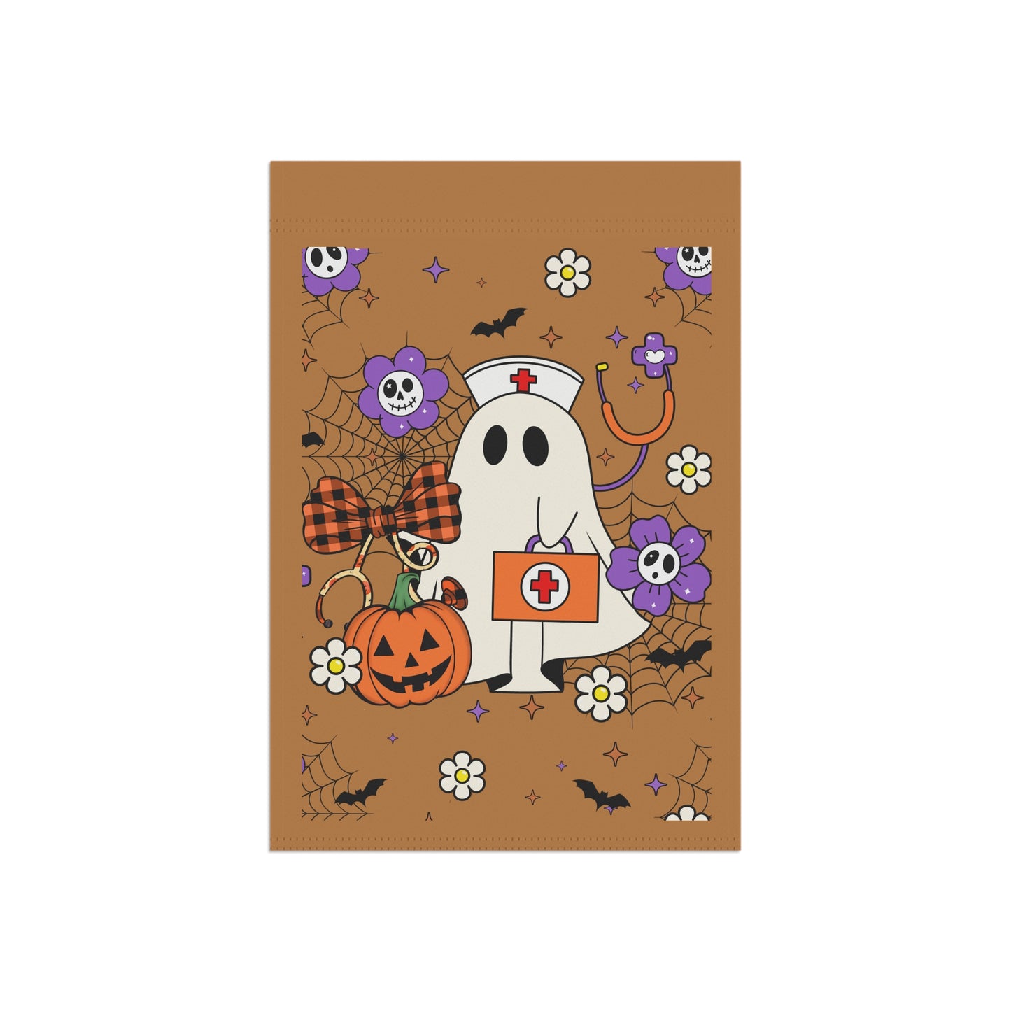 Garden Flag - Medical / Halloween Ghost with Medical Stuff (01a)
