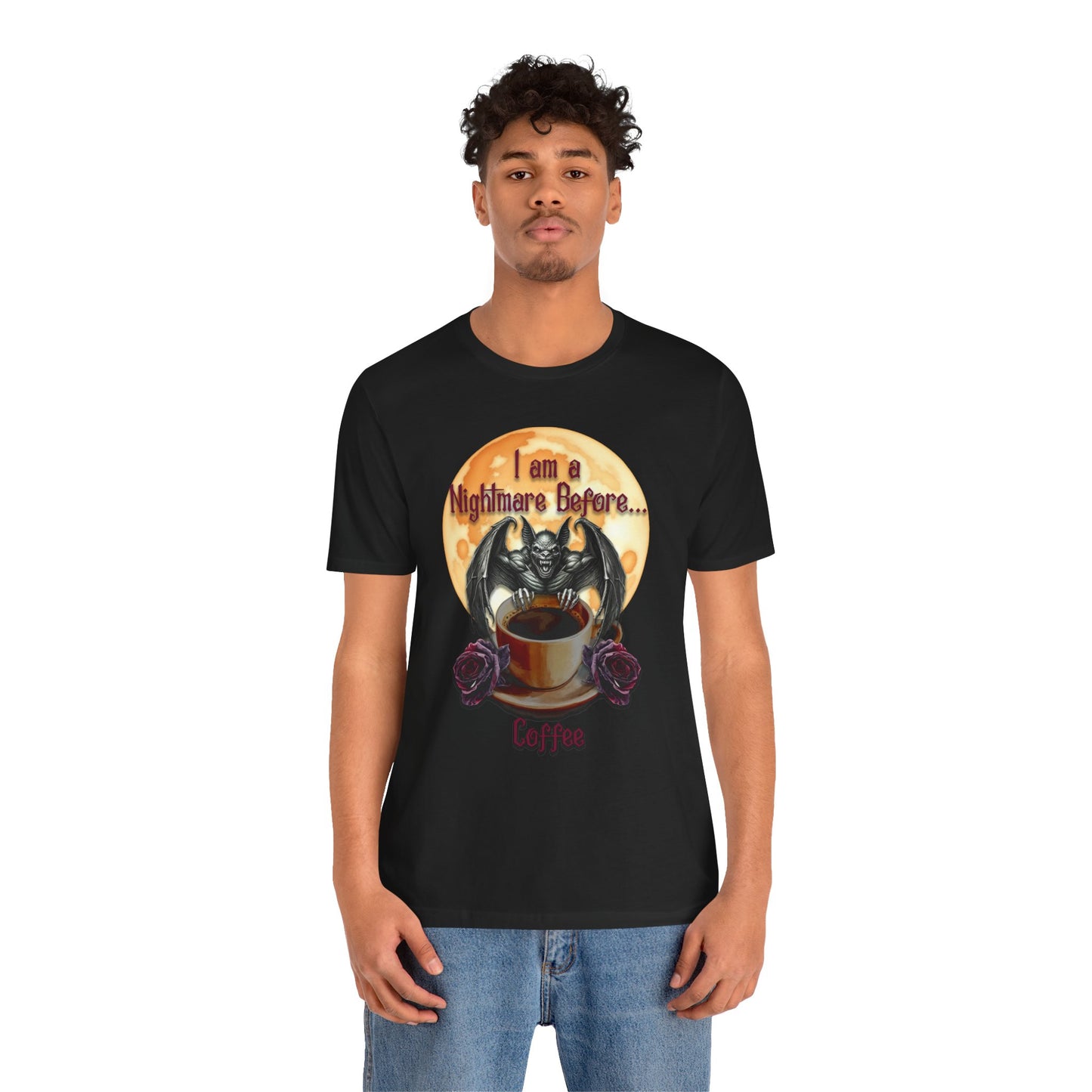 T-shirt - Halloween - Nightmare Before Coffee (1a) - Front Only