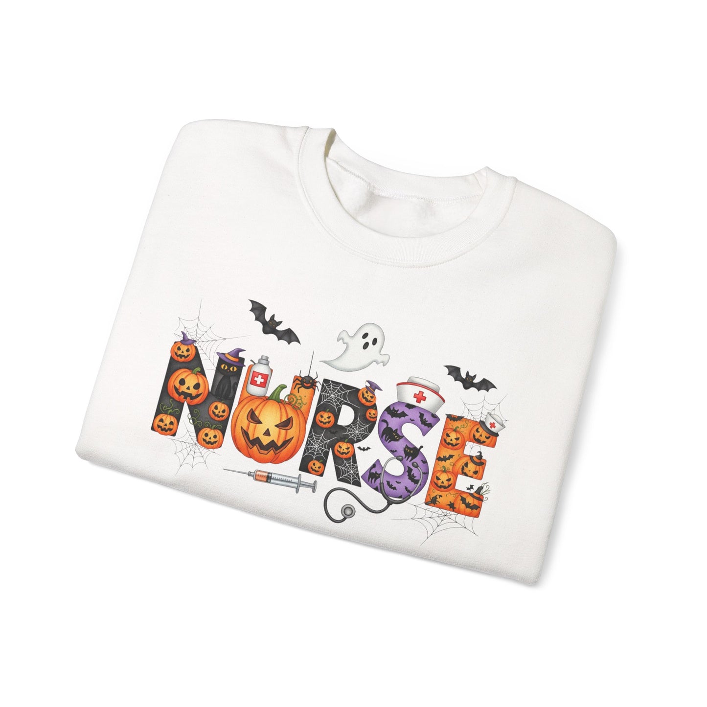 Sweatshirt - Nurse / Halloween - Nurse w Halloween Decor (01a)