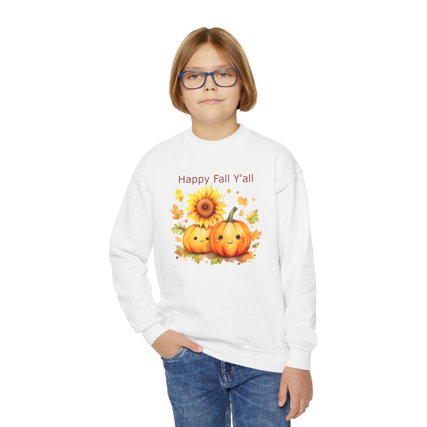 Child Sweatshirt - Autumn - Happy Fall Y'All (01)