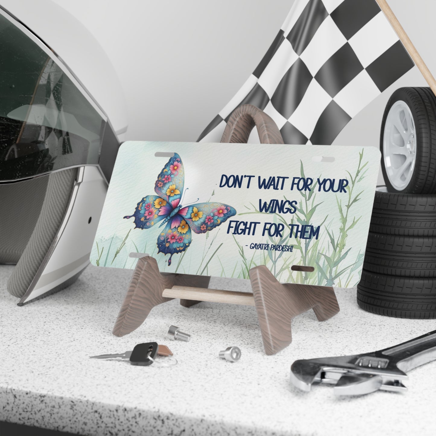 License Plate - Butterfly Inspiration Quote