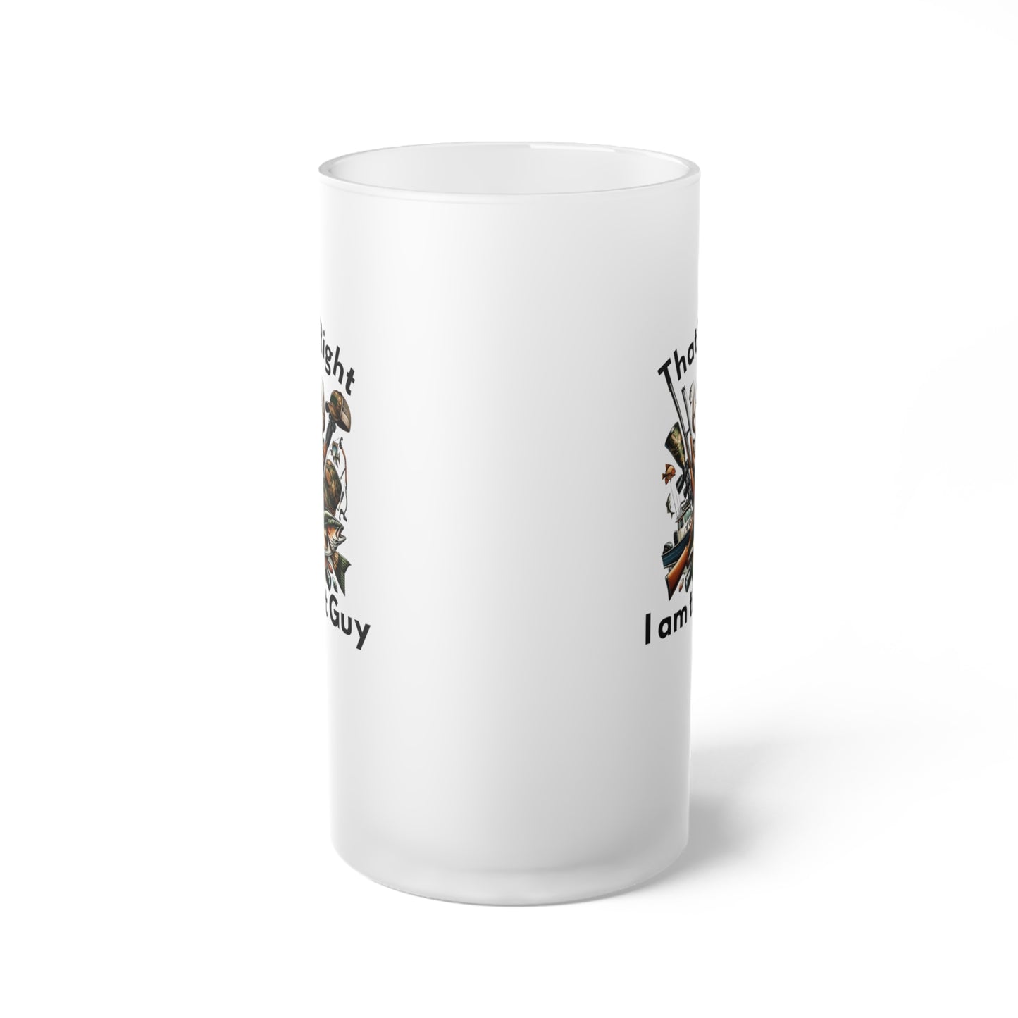 Frosted Glass Beer Mug - Hunter - I am that guy (1)