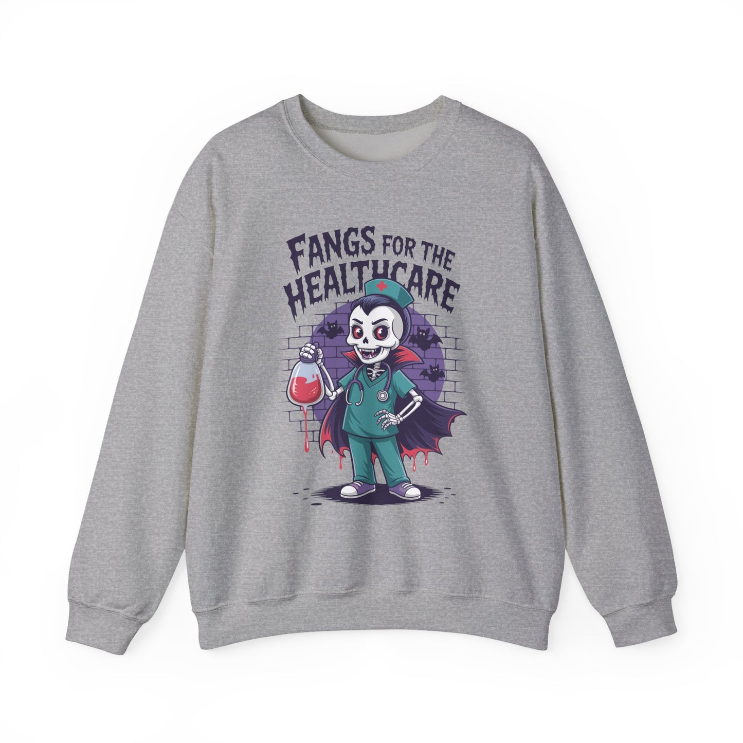 Sweatshirt - Medical / Halloween - Fangs for the Healthcare (01a)