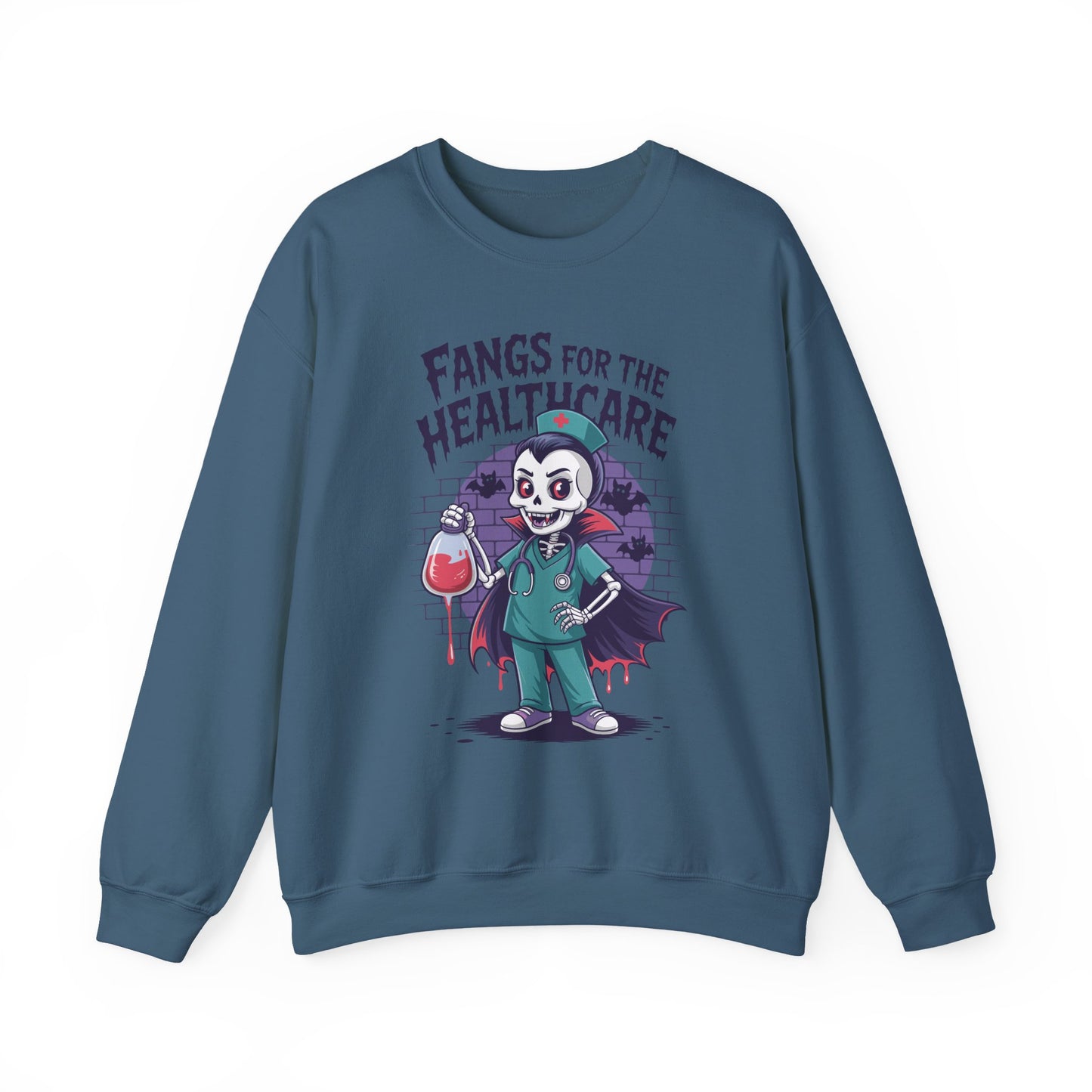 Sweatshirt - Medical / Halloween - Fangs for the Healthcare (01a)