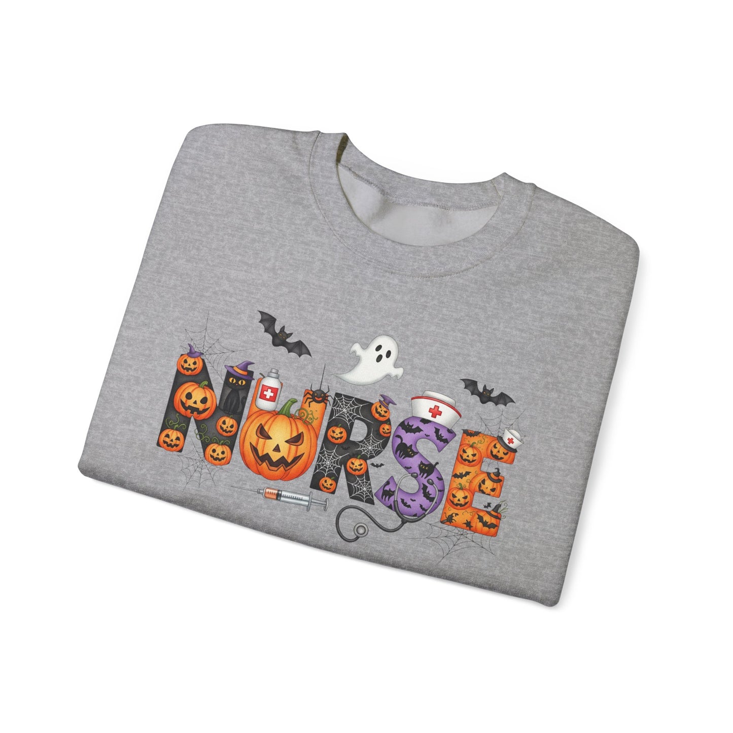 Sweatshirt - Nurse / Halloween - Nurse w Halloween Decor (01a)