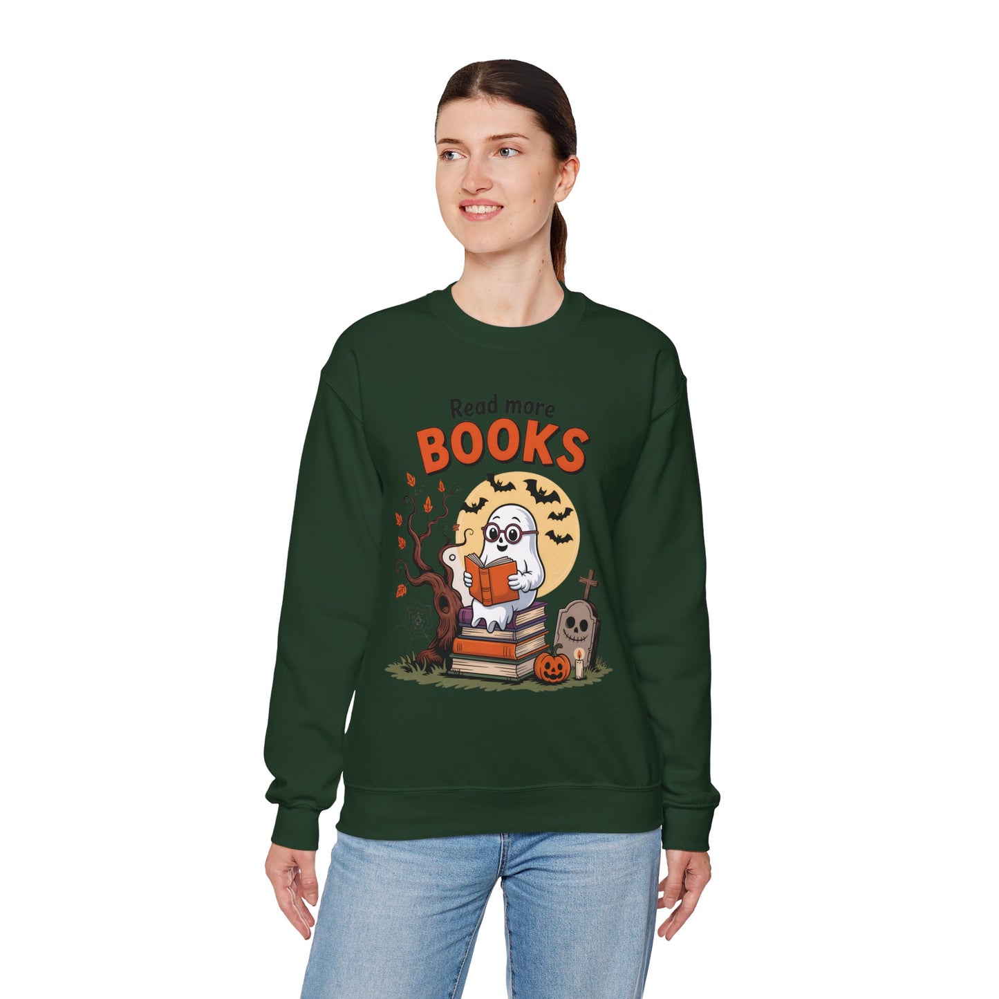 Sweatshirt - Teacher / Halloween - Read More Books (1a)