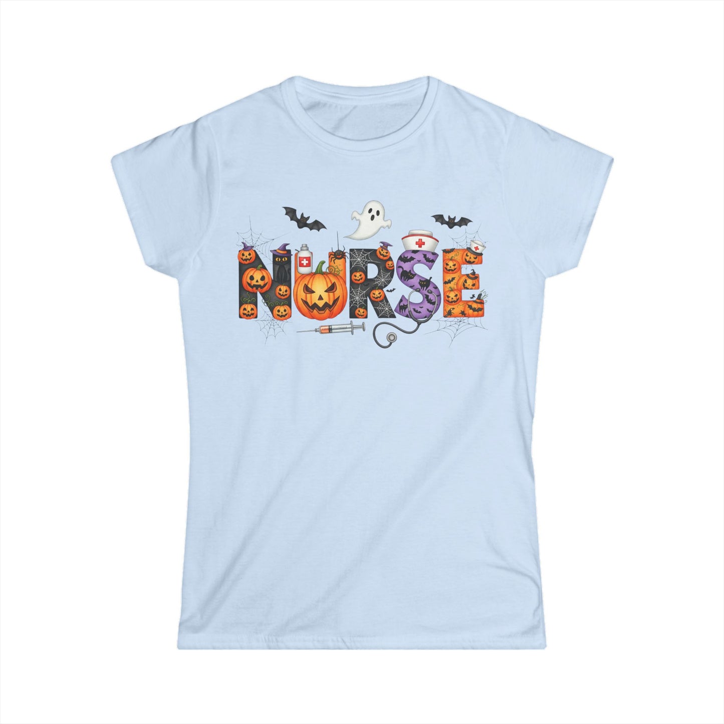 Female T-Shirt - Nurse / Halloween - Nurse w Halloween Decor (01a)